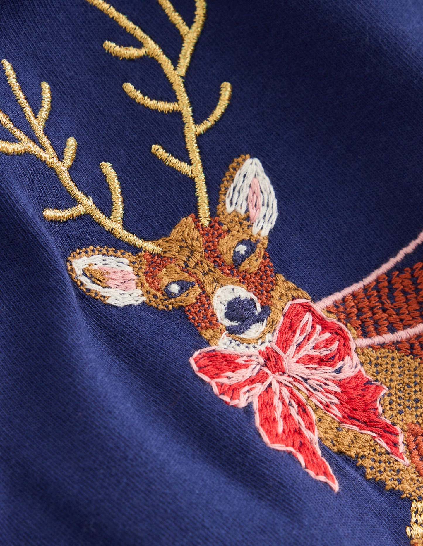 T-shirt à manches longues et super surpiqûres-Motif festif bleu tribord
