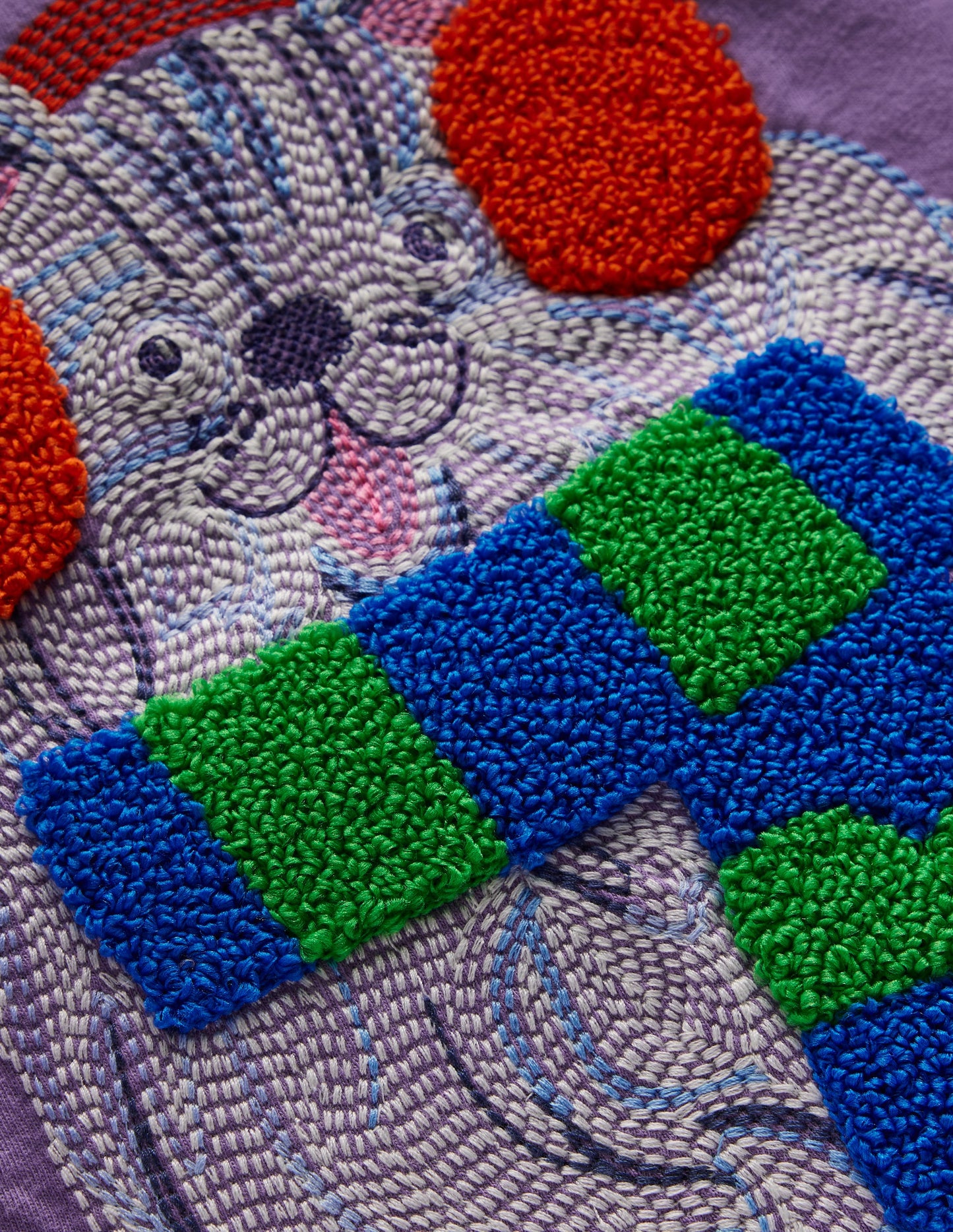 T-shirt à manches longues et super surpiqûres-Chien violet aster