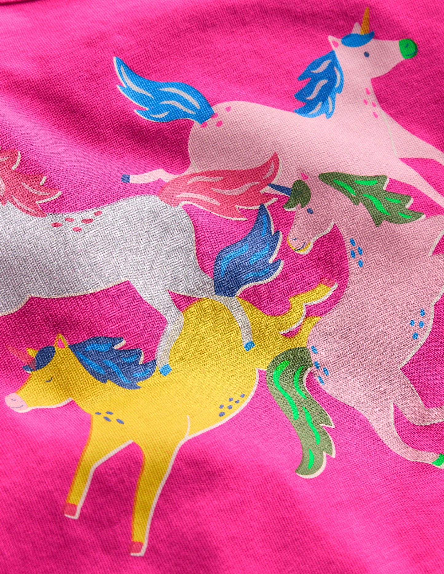 Riso Langarmshirt-Himbeerrosa Einhörner