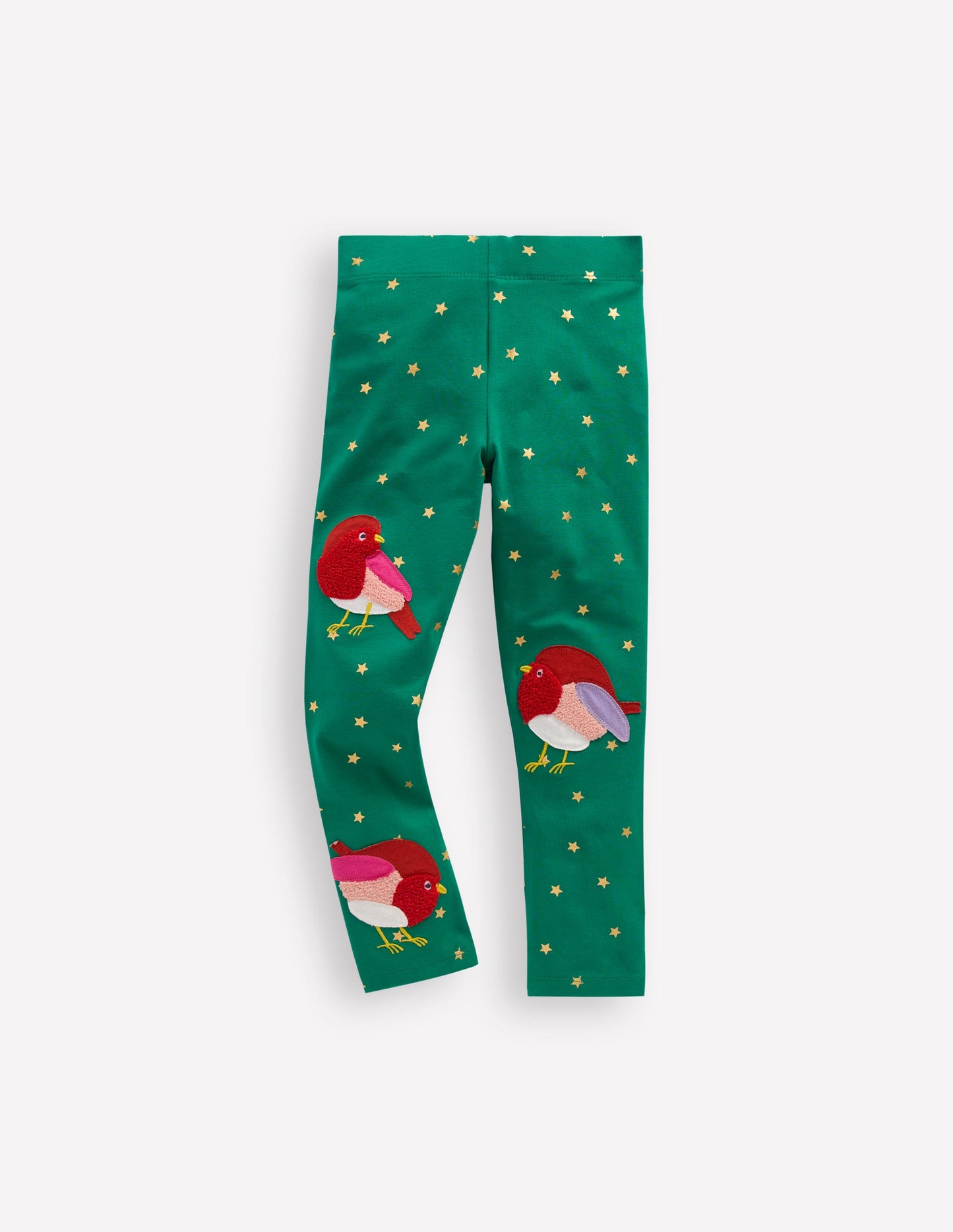 Legging à appliqué-Rouges-gorges vert joyau