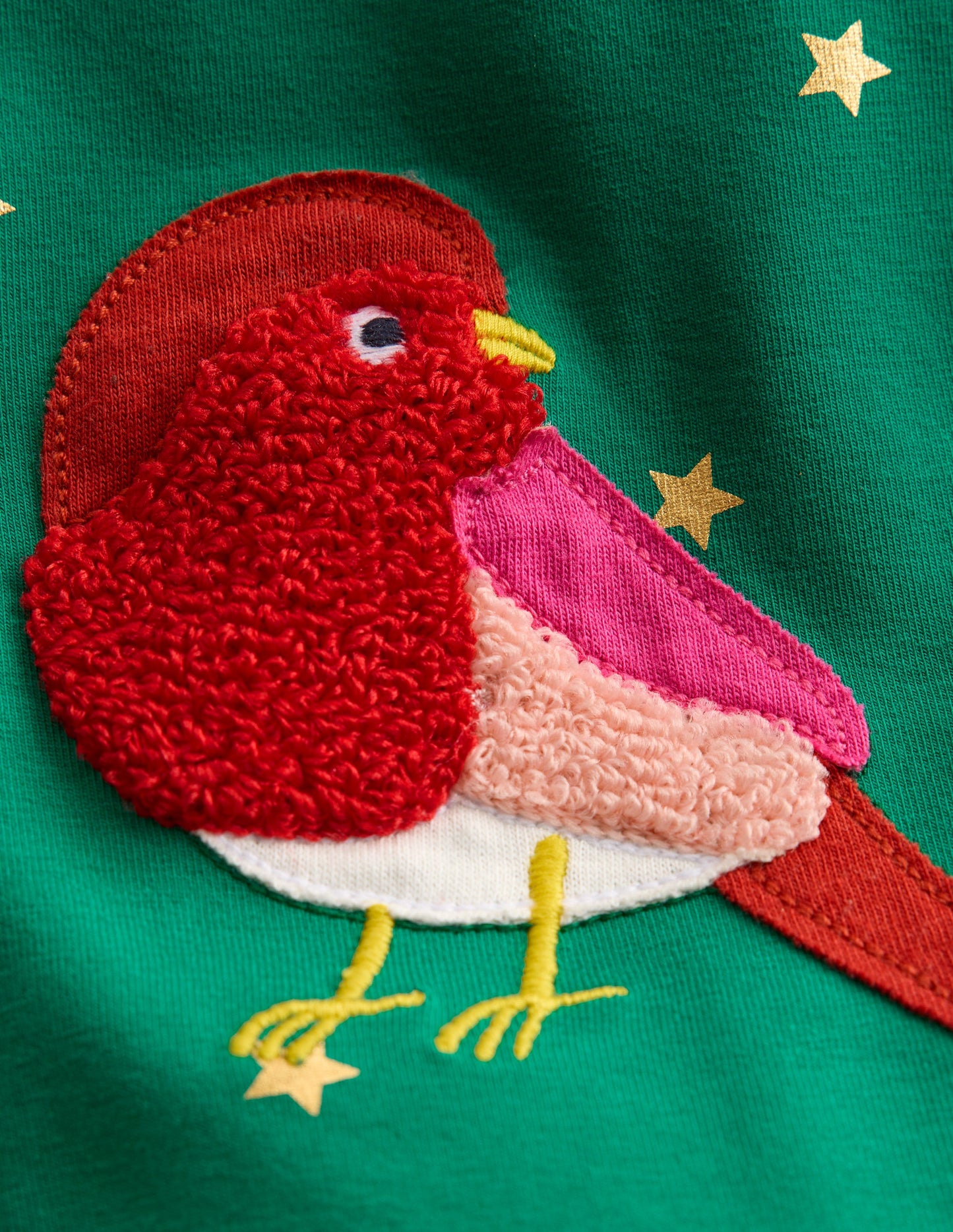 Legging à appliqué-Rouges-gorges vert joyau