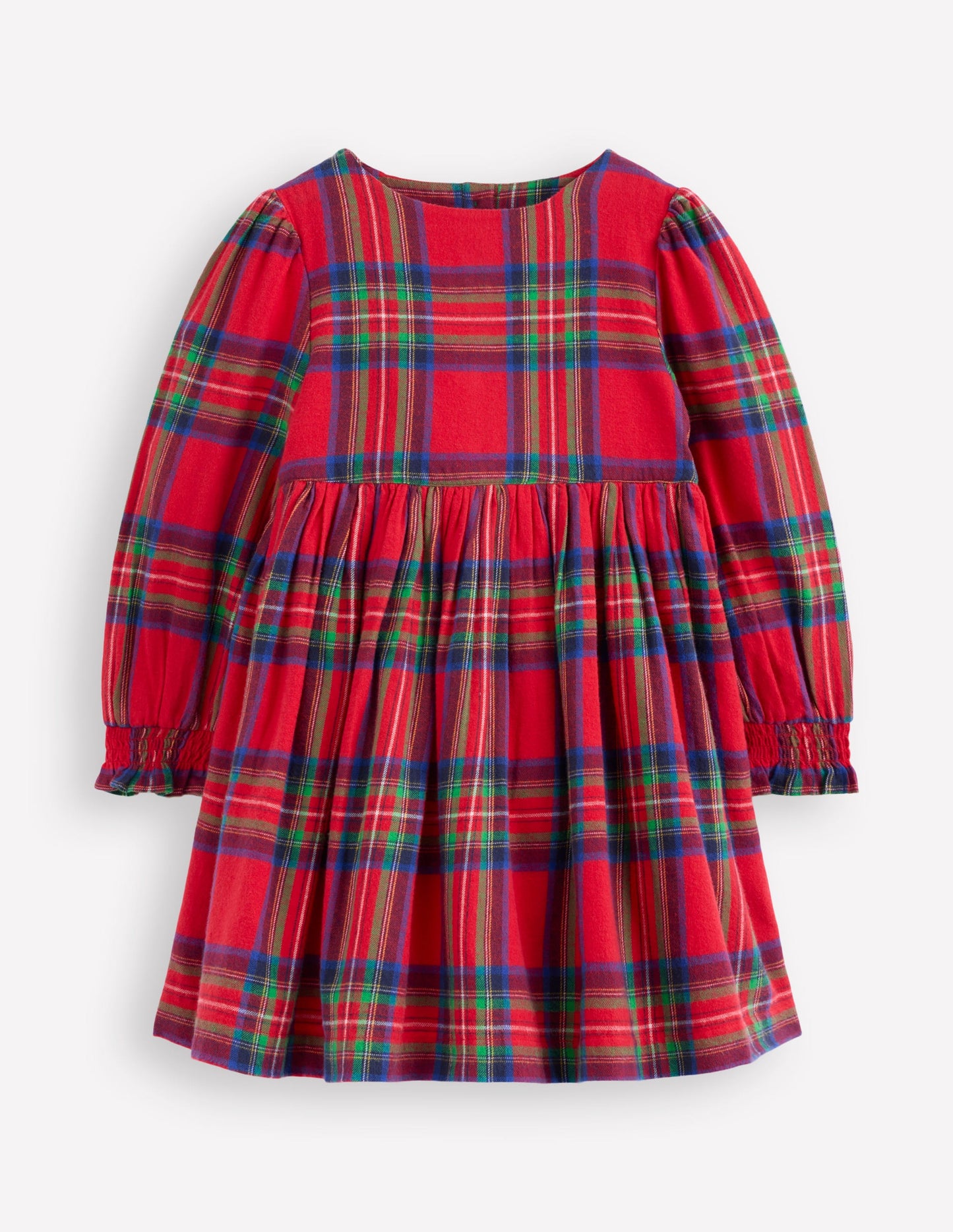 Robe Madeline à manches longues-Carreaux rouges