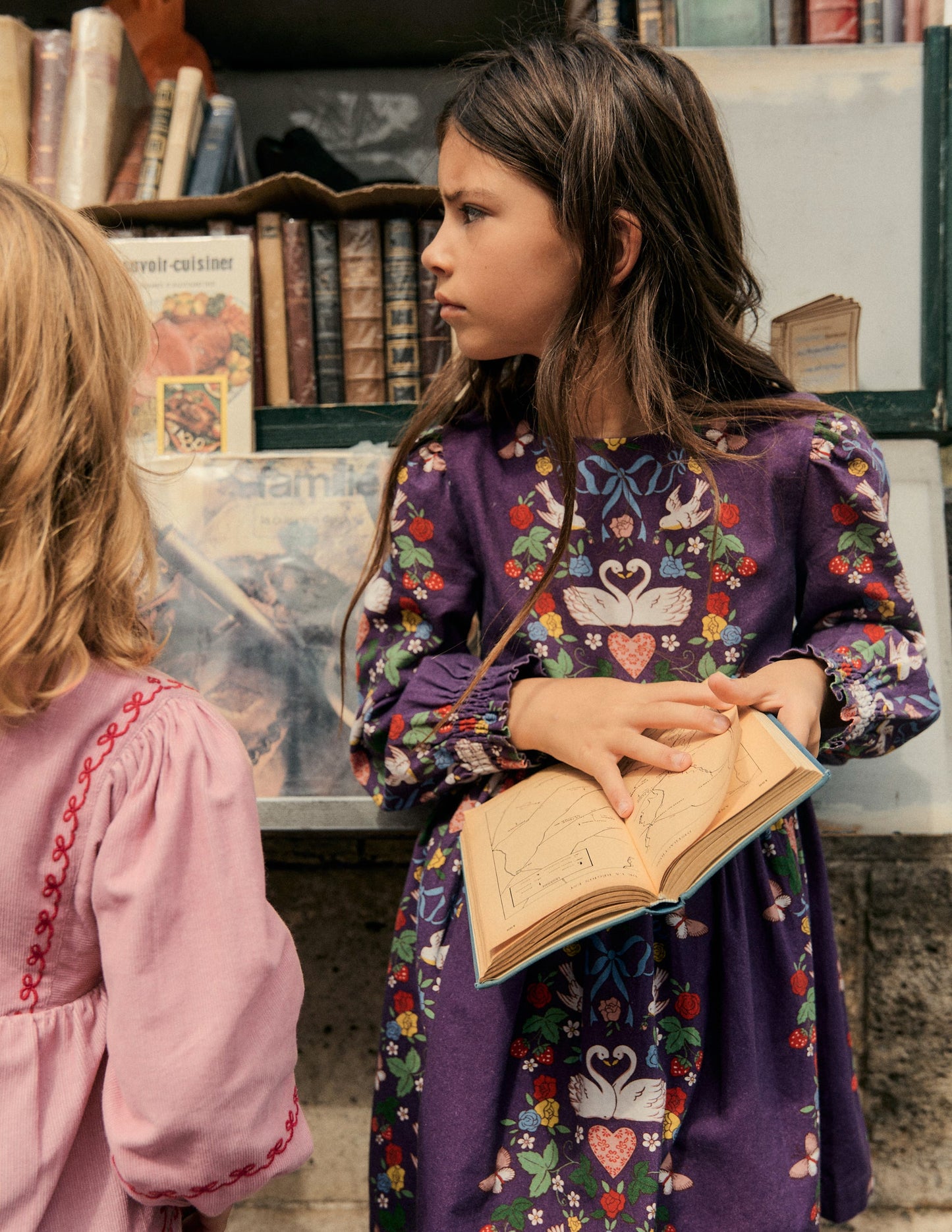 Madeline Langärmliges Kleid-Mystisches Violett Liebesvögel