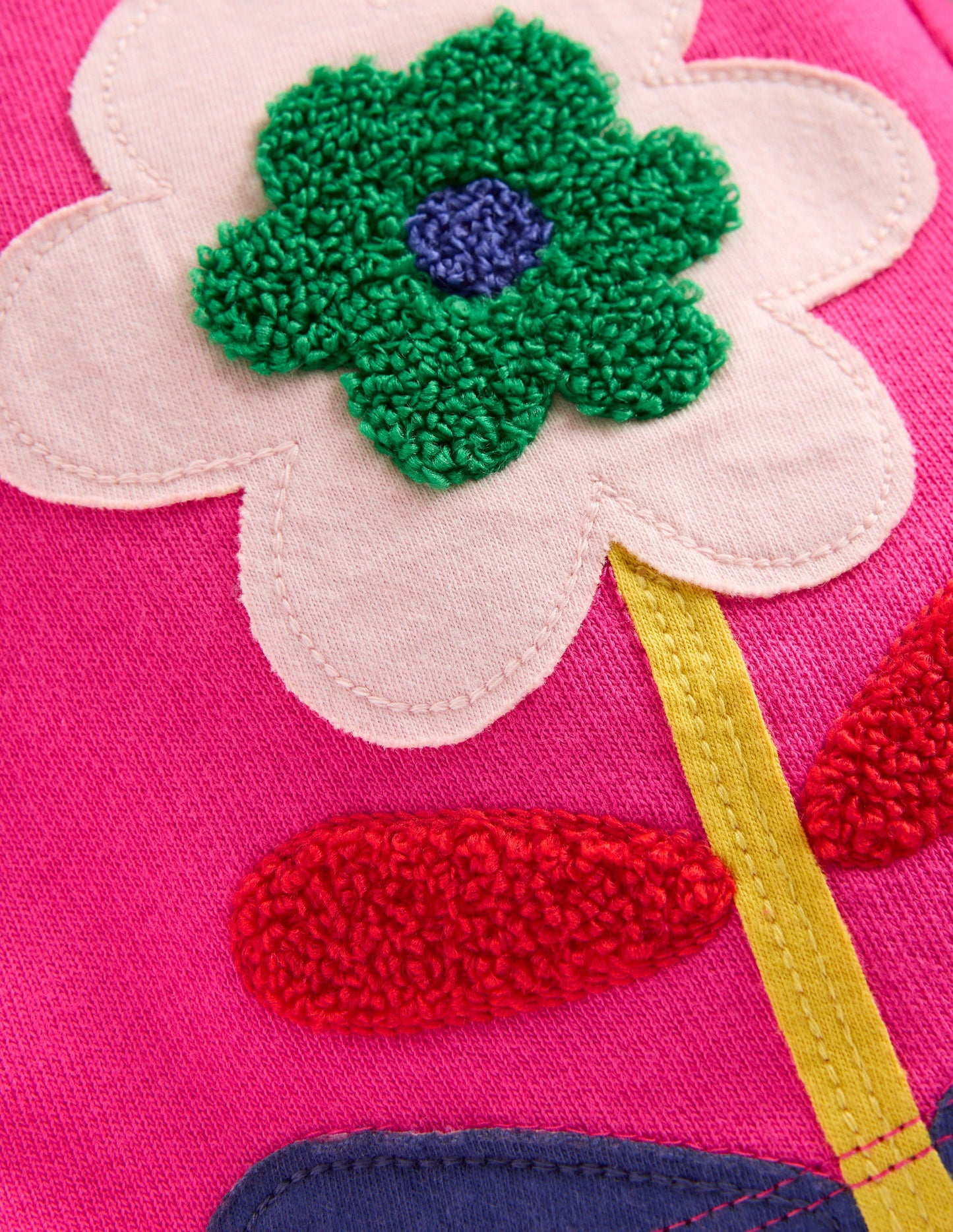 Bobbie Jogginghose mit Applikationen-Himbeerrosa Blumen