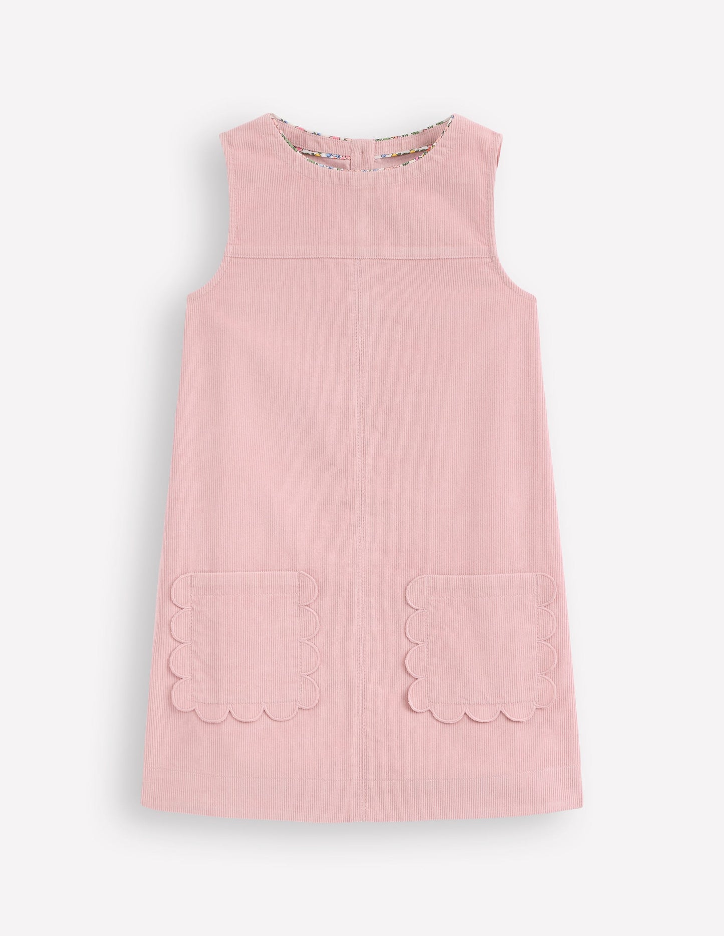 Robe chasuble Saffy en velours côtelé-Rose vintage
