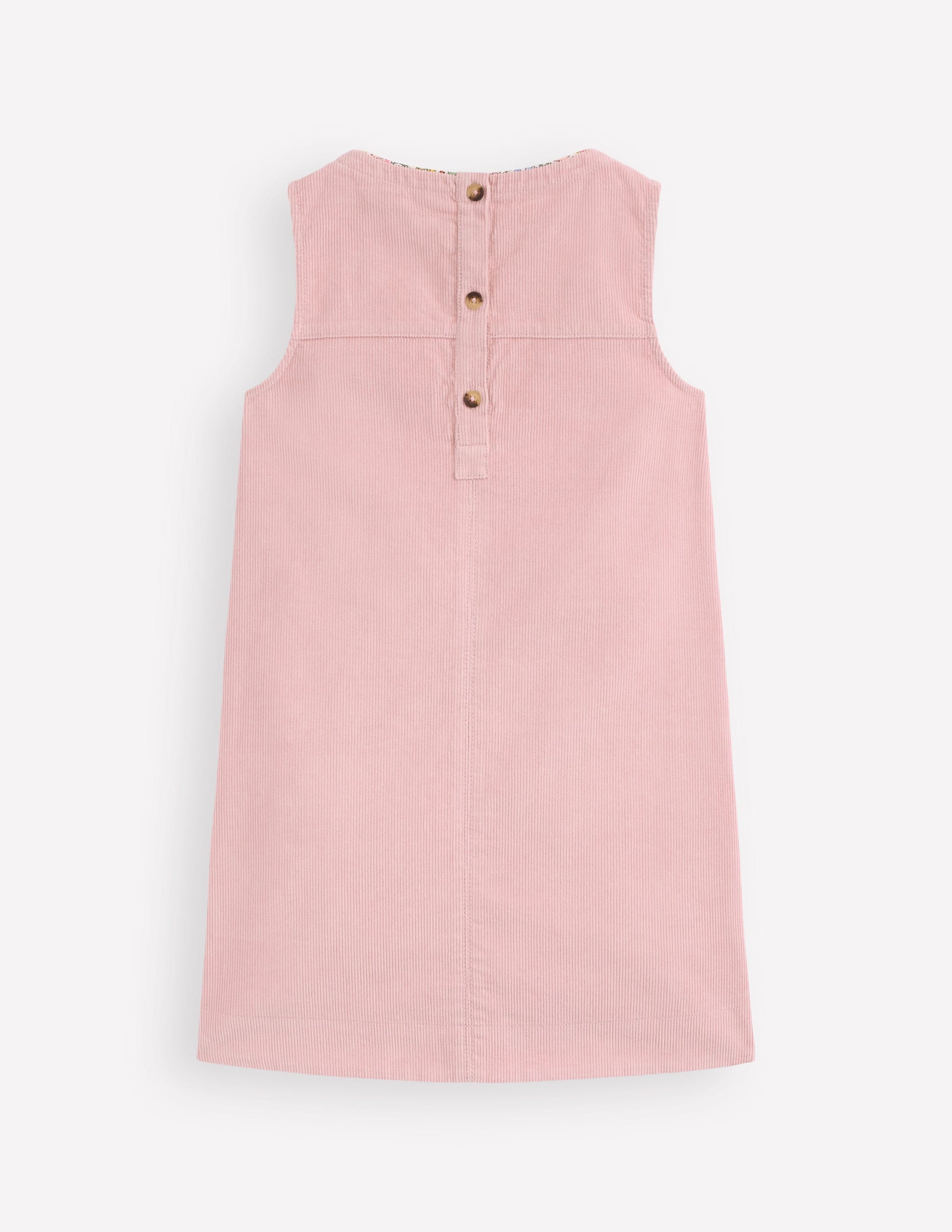Robe chasuble Saffy en velours côtelé-Rose vintage-2
