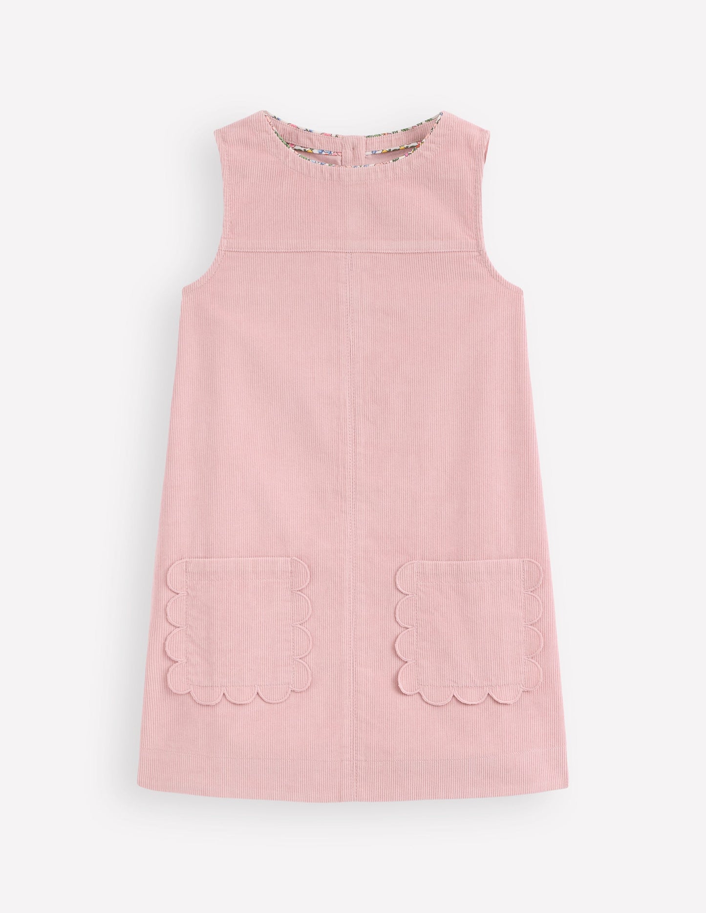 Robe chasuble Saffy en velours côtelé-Rose vintage