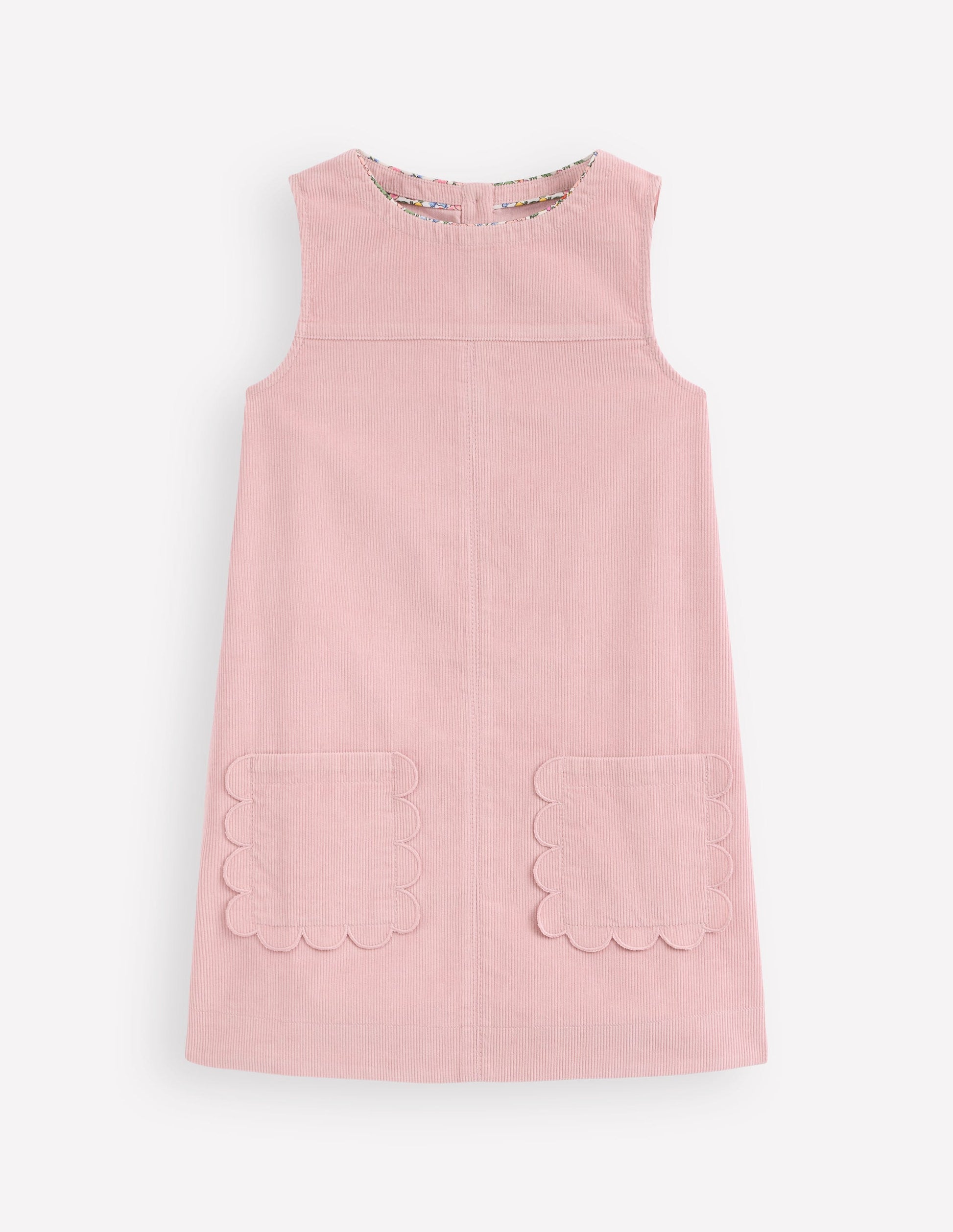 Robe chasuble Saffy en velours côtelé-Rose vintage-1