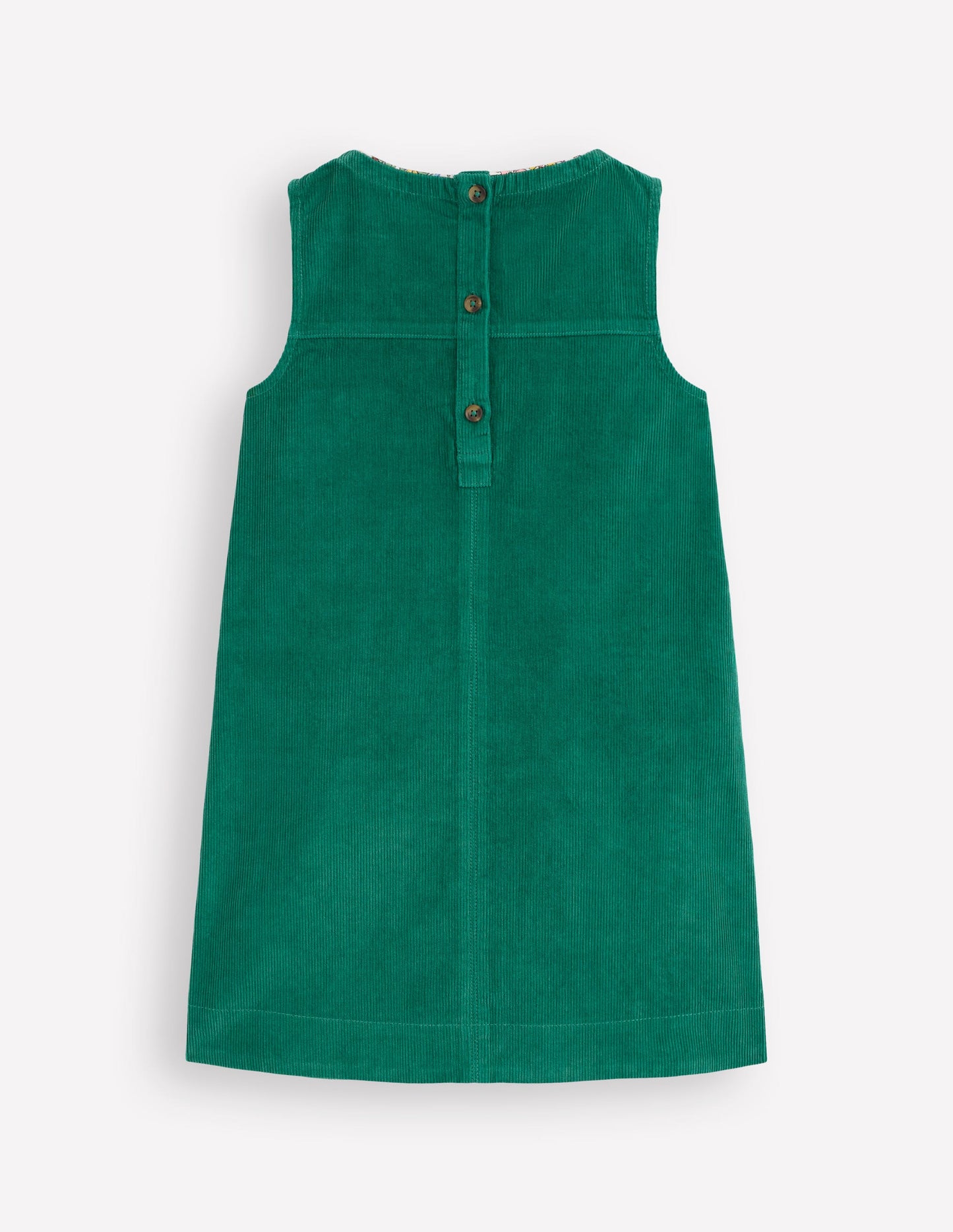 Robe chasuble Saffy en velours côtelé-Vert joyau