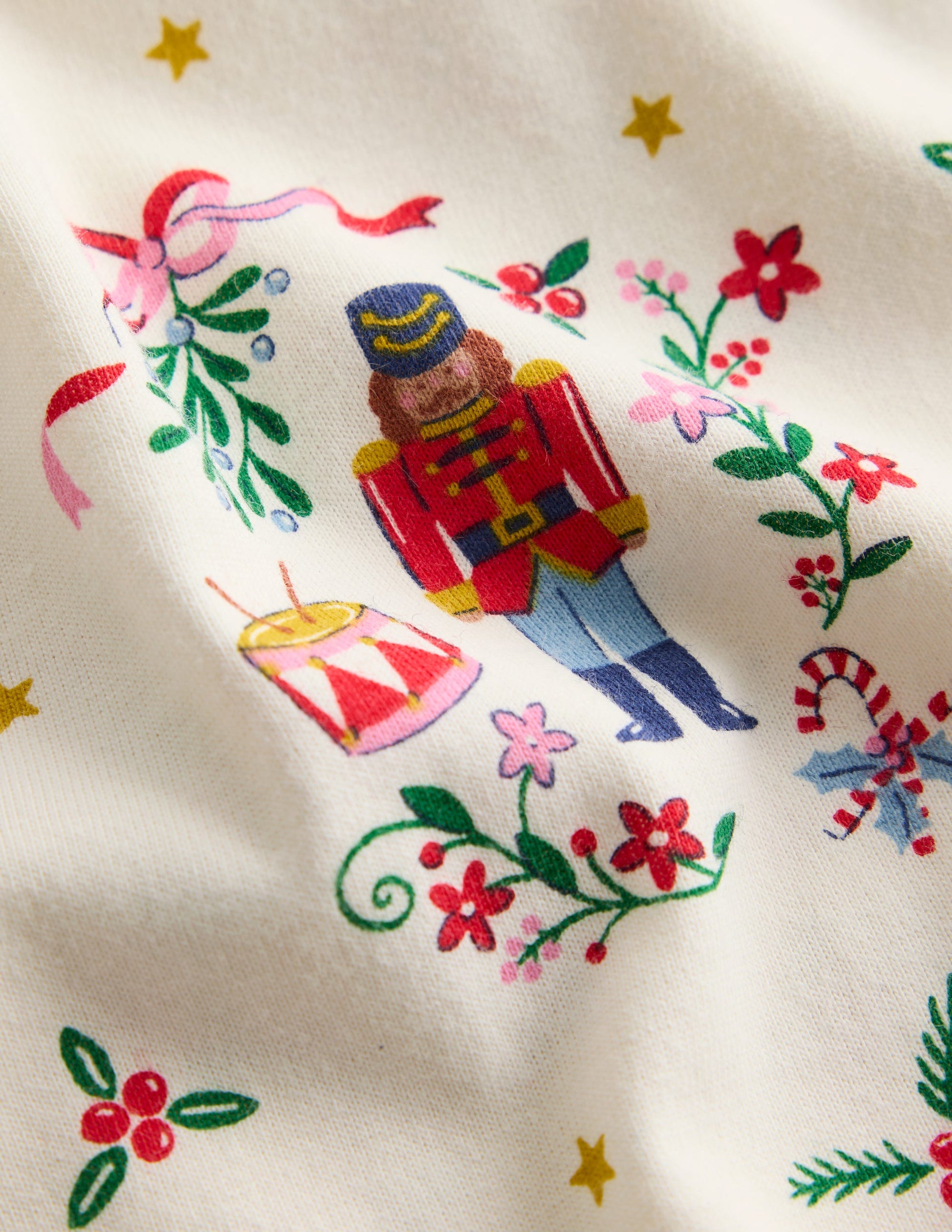 Langärmliges Nachthemd mit Druck-Sanftes Naturweiß Nussknacker-3