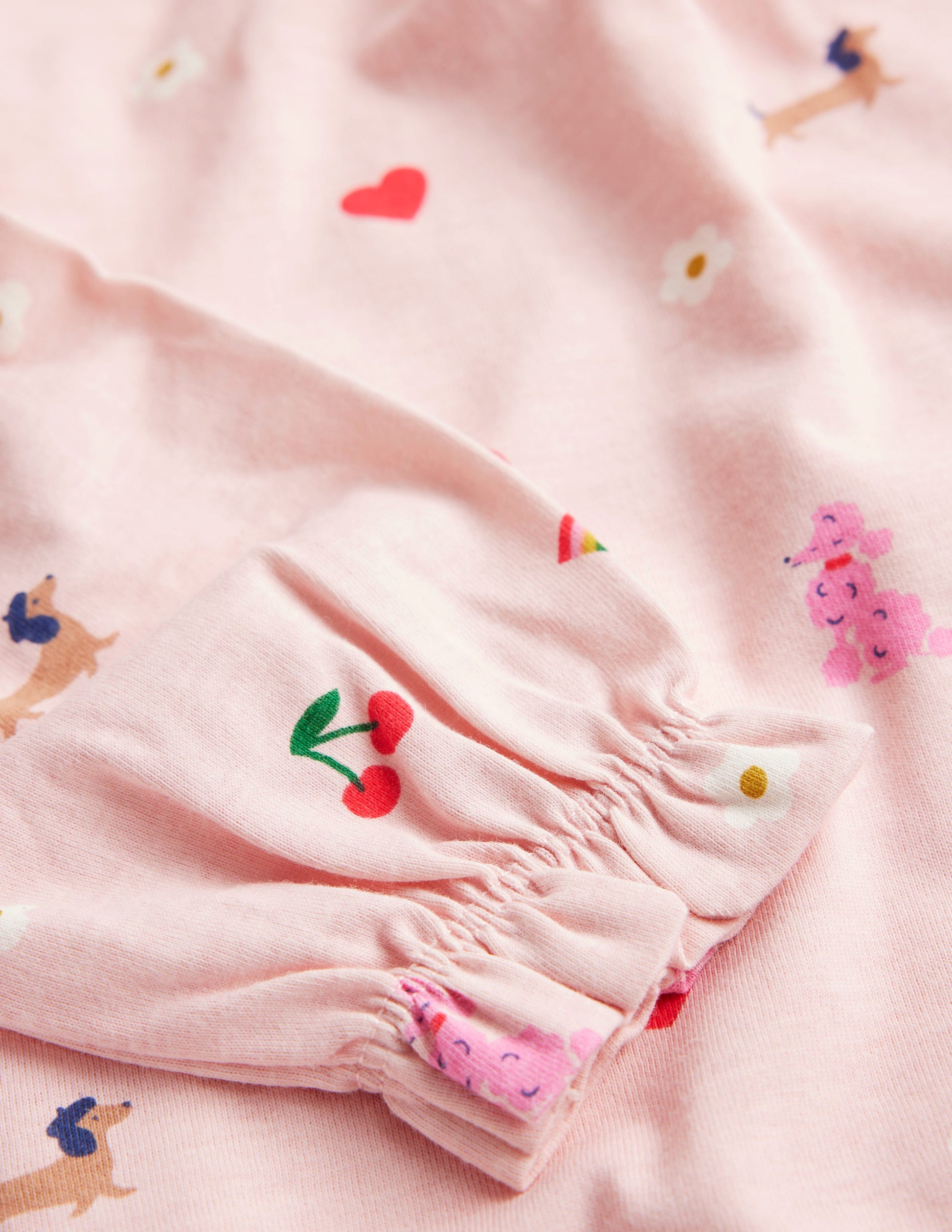 Langärmliges Nachthemd mit Druck-Kreiderosa Paris-3