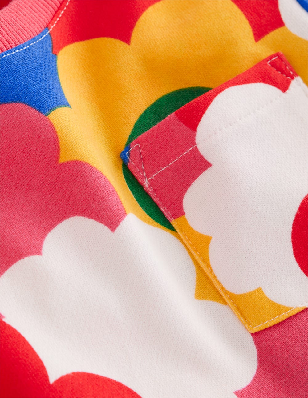 Loopback-Sweatkleid-Bunt Regenbogen Blume