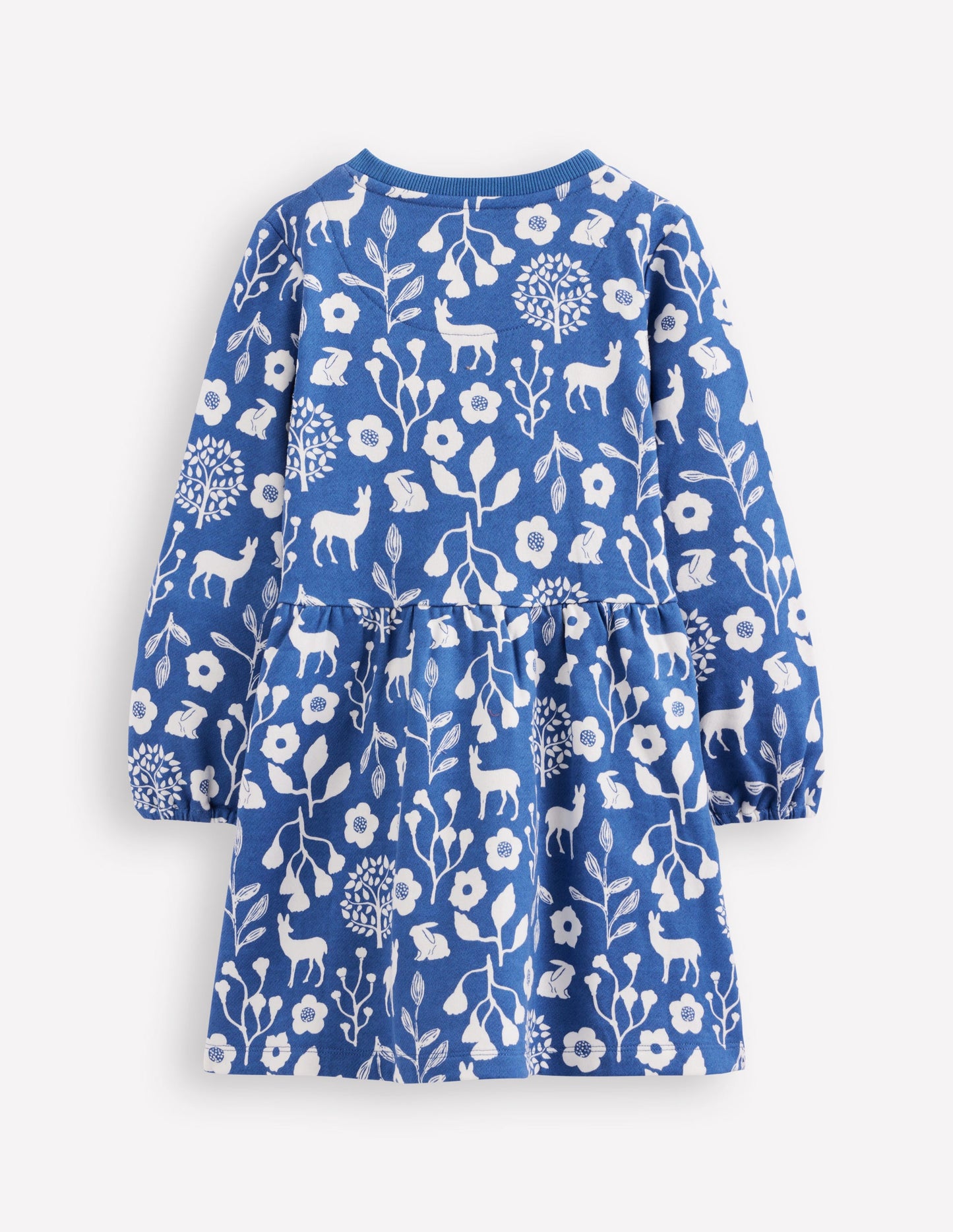 Loopback-Sweatkleid-Wald Blumenmuster