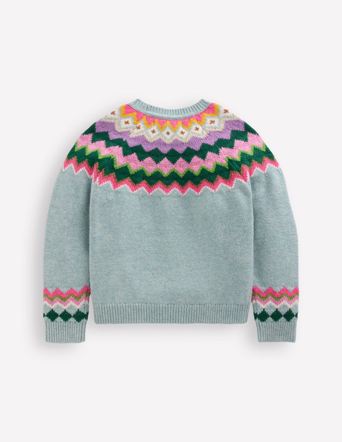 Pull Eleanor à motif jacquard-Motif jacquard bleu embrun