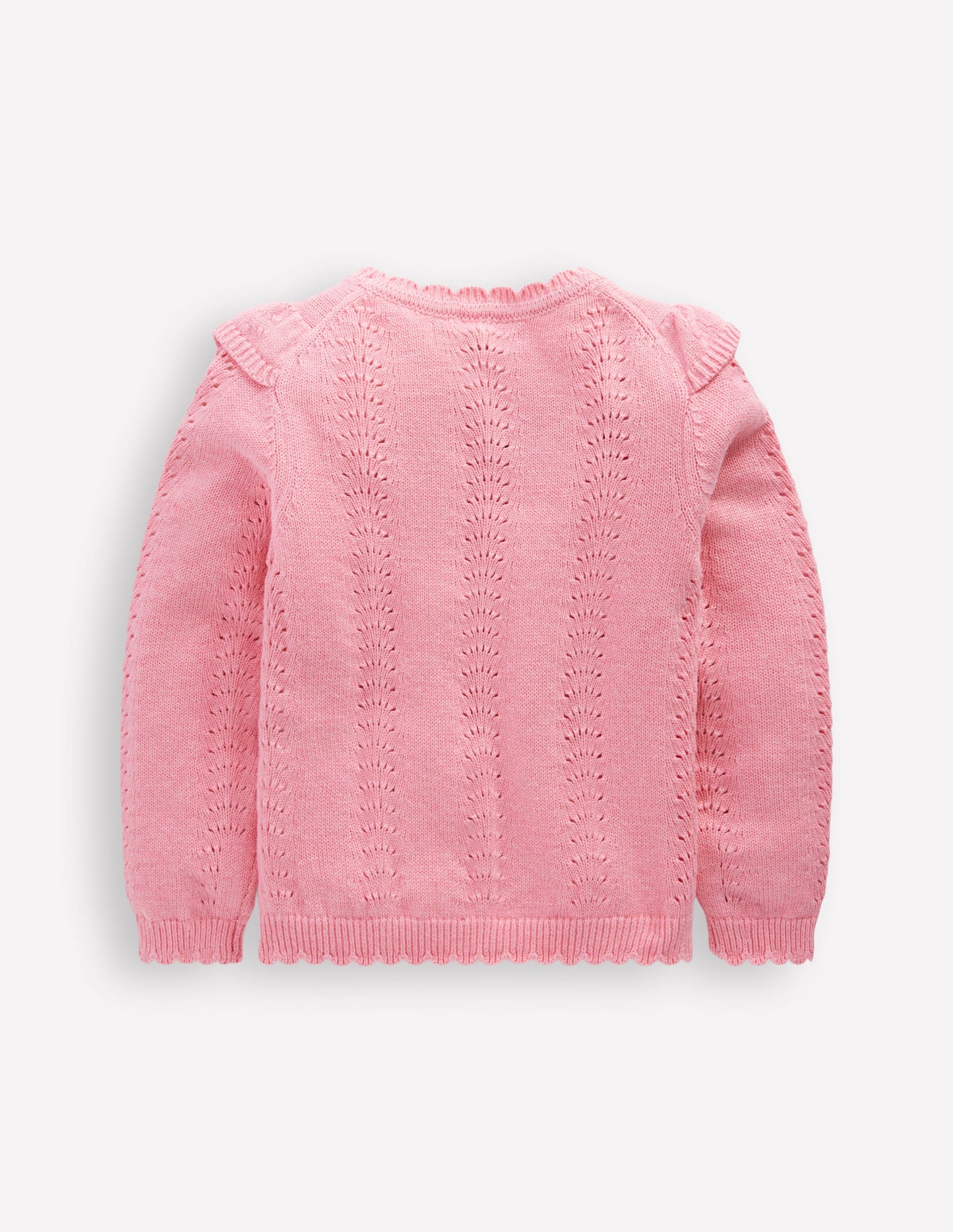 Bestickter Pointelle-Pullover-Kirschblütenrosa Meliert