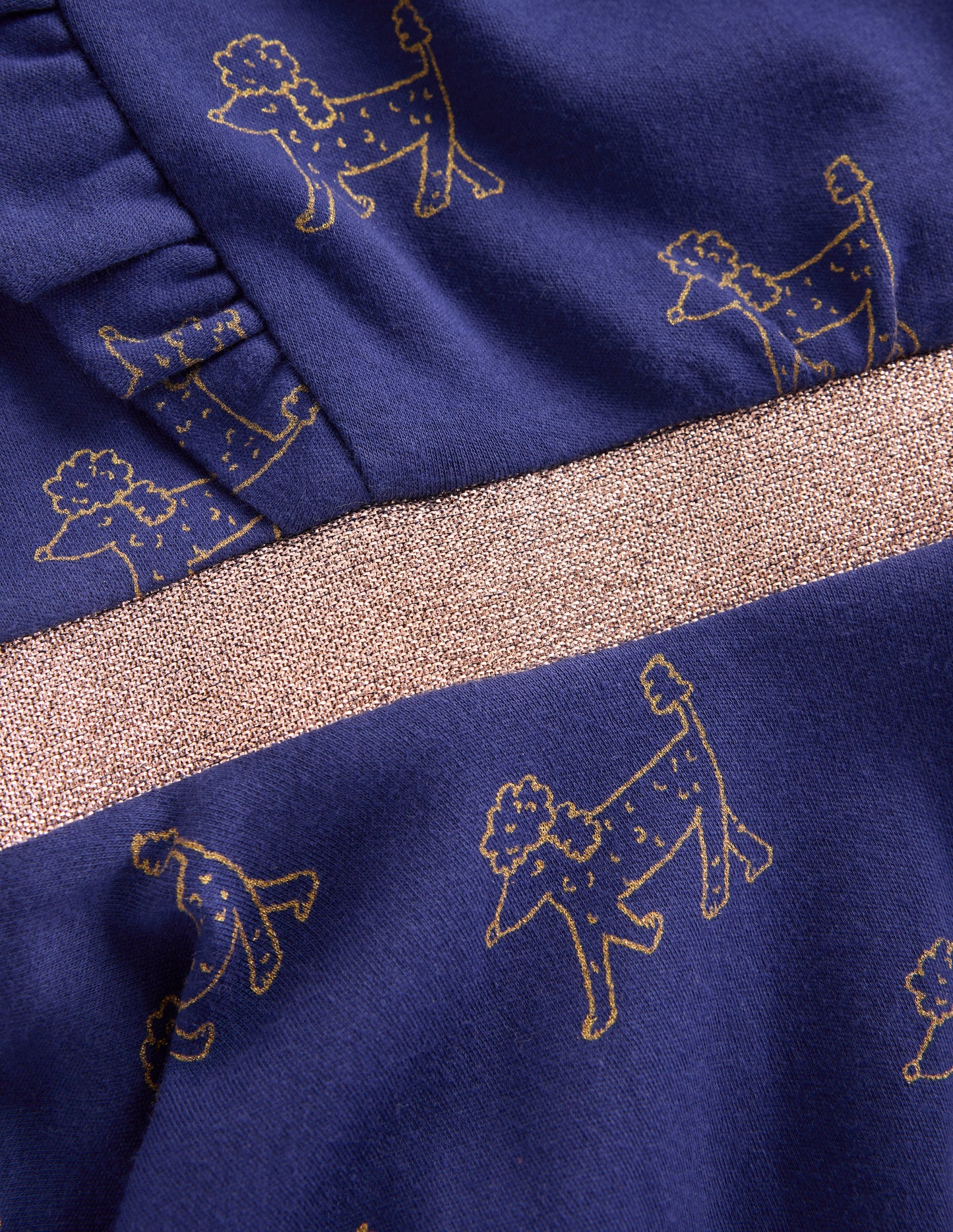 Robe tournoyante Cora en jersey-Caniches métallisés bleu marine