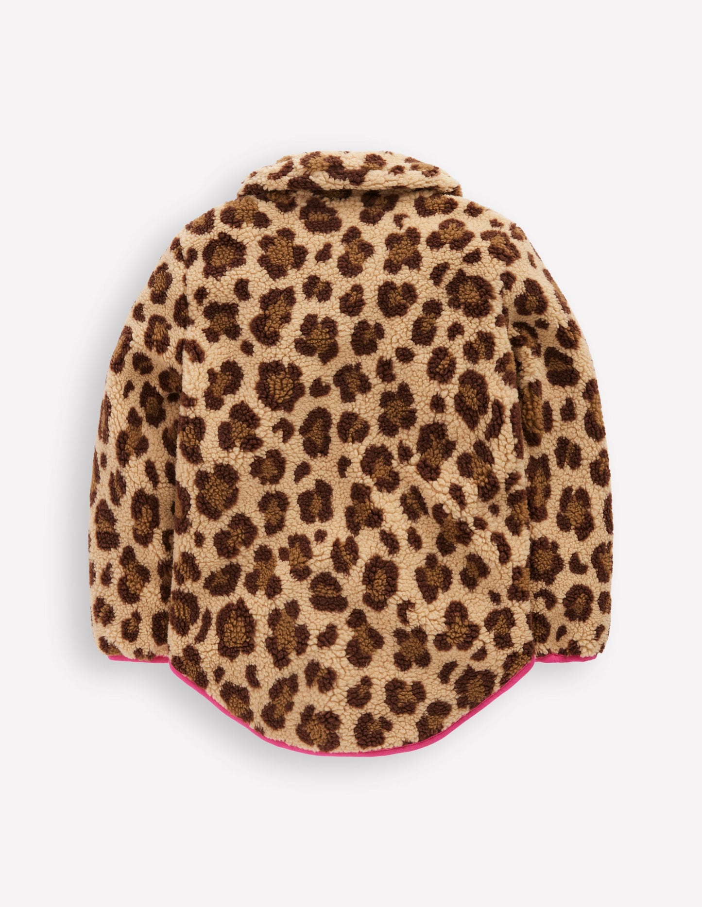 Teddyfelljacke mit Kragen und Reißverschluss-Mohair, Leopardenmuster