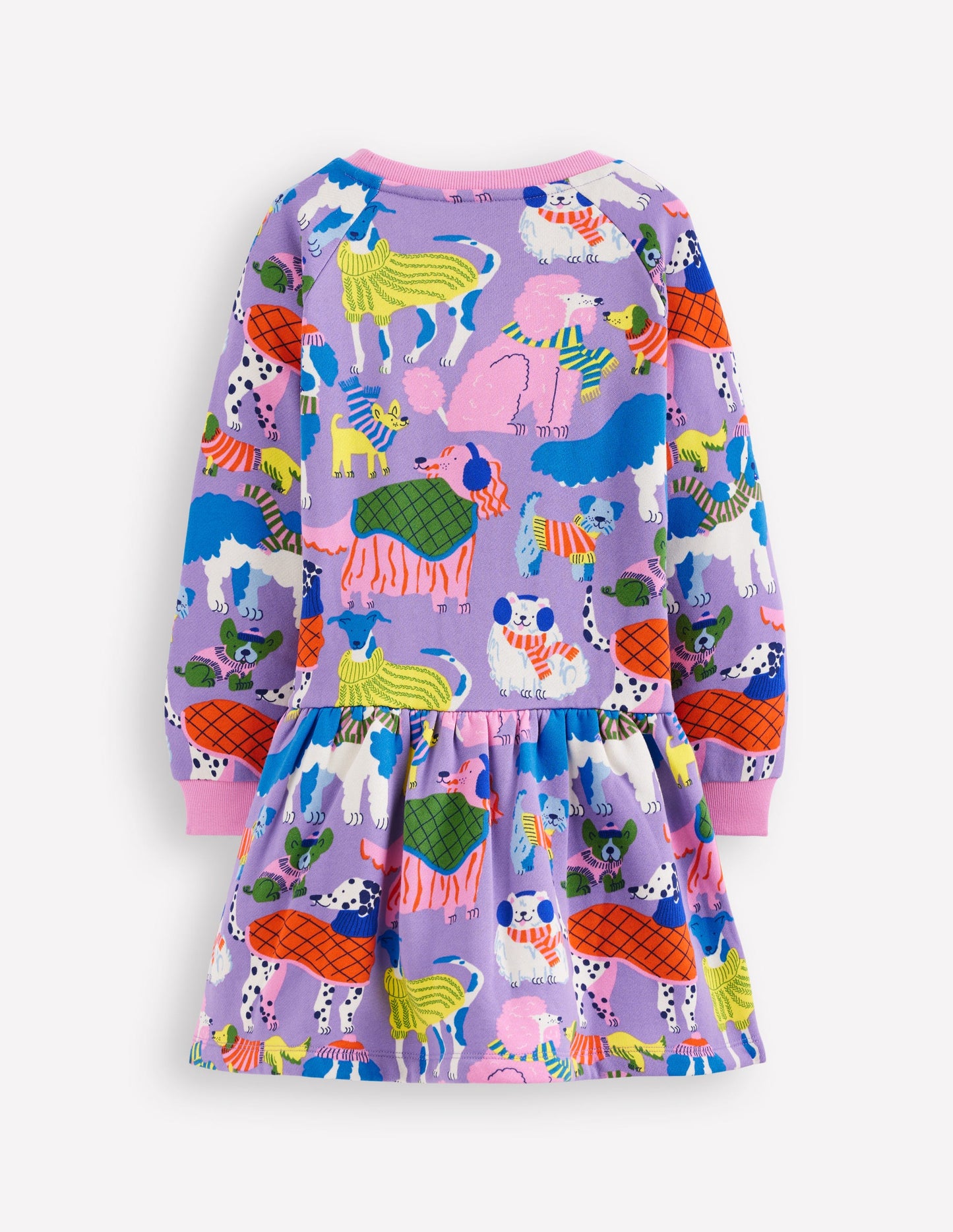 Kuscheliges Sweatshirt-Kleid-Eierschalenblau Hunde im Winteroutfit