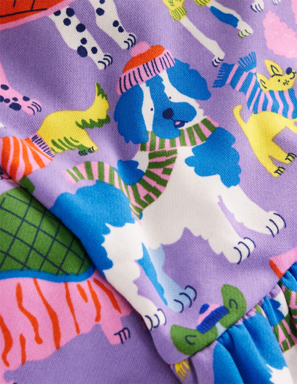 Kuscheliges Sweatshirt-Kleid-Eierschalenblau Hunde im Winteroutfit