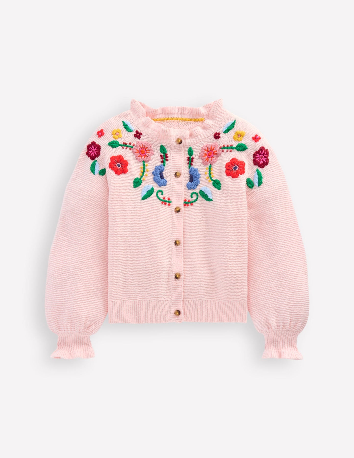 Joli gilet brodé-Rose craie