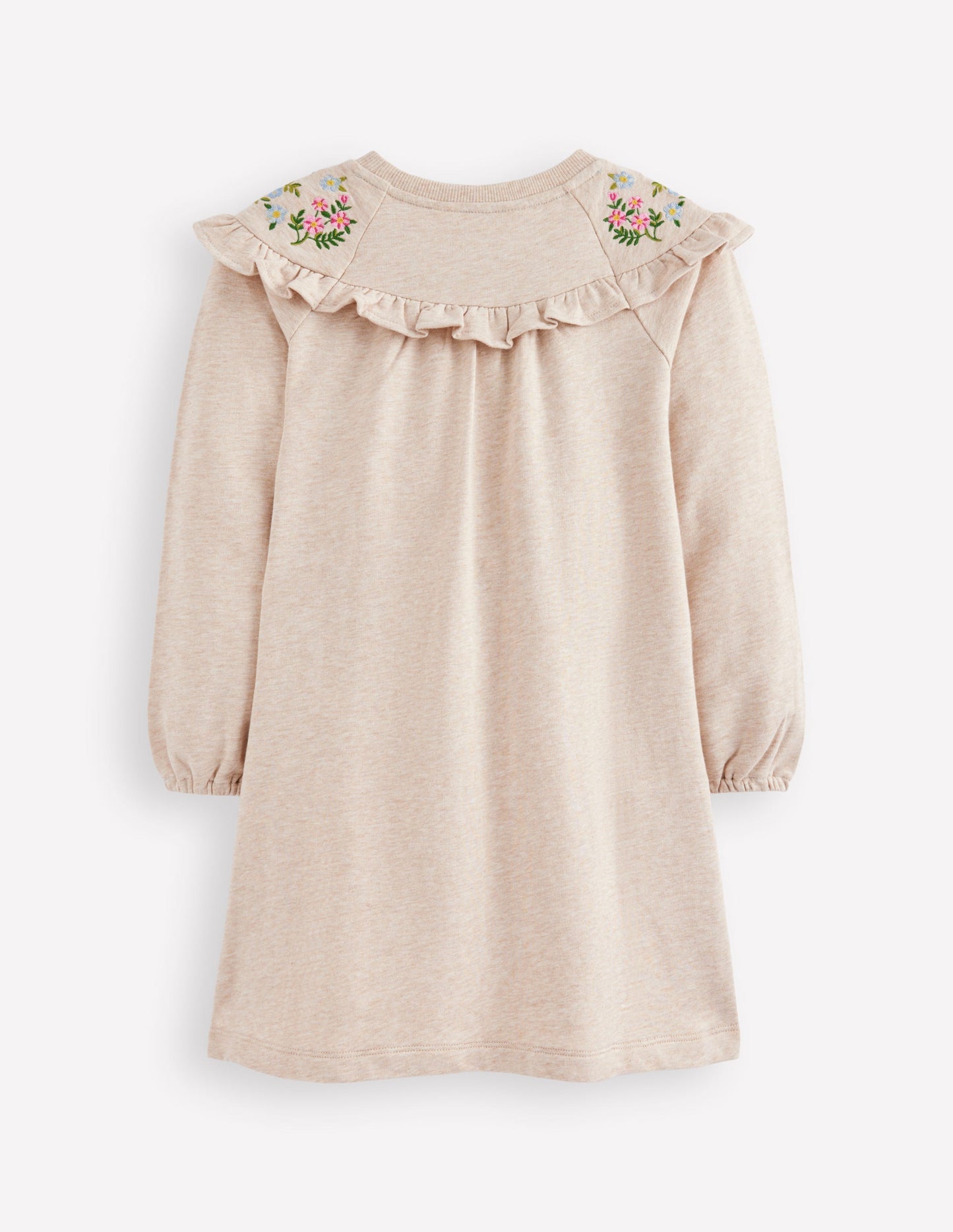Robe-sweat brodée-Avoine chine