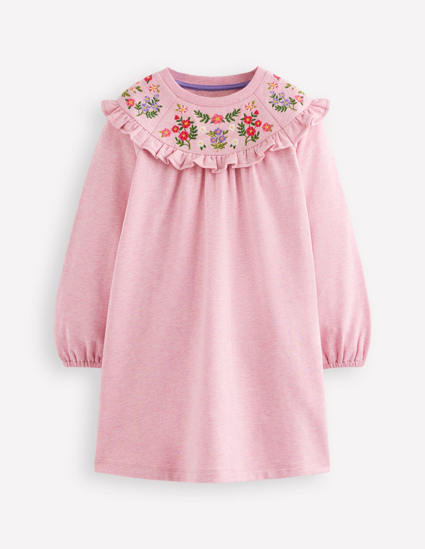 Robe-sweat brodée-ROSE