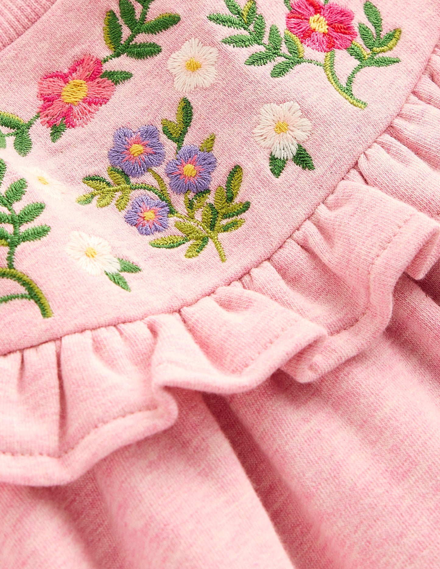 Robe-sweat brodée-ROSE