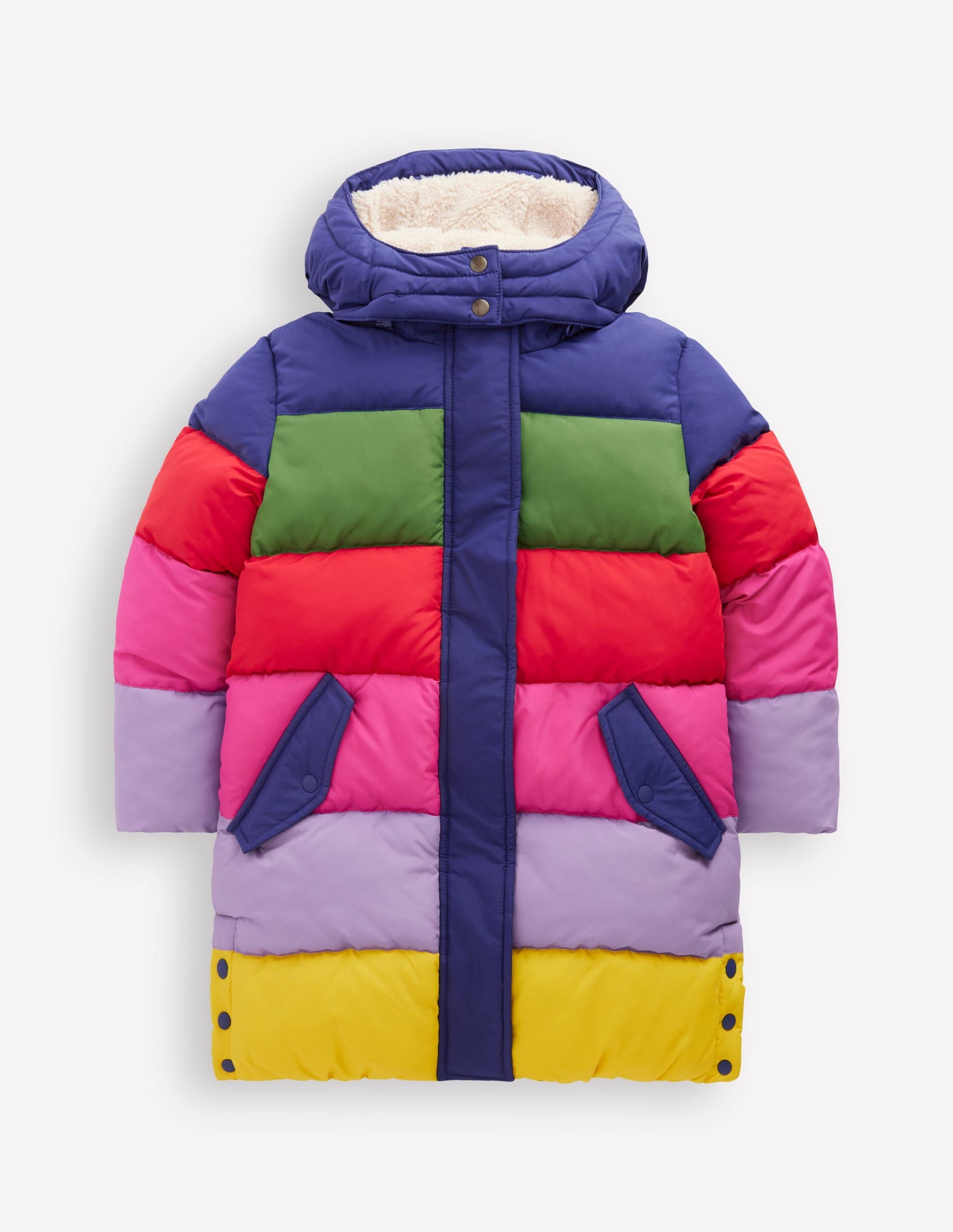 Doudoune longue-Colourblock arc-en-ciel