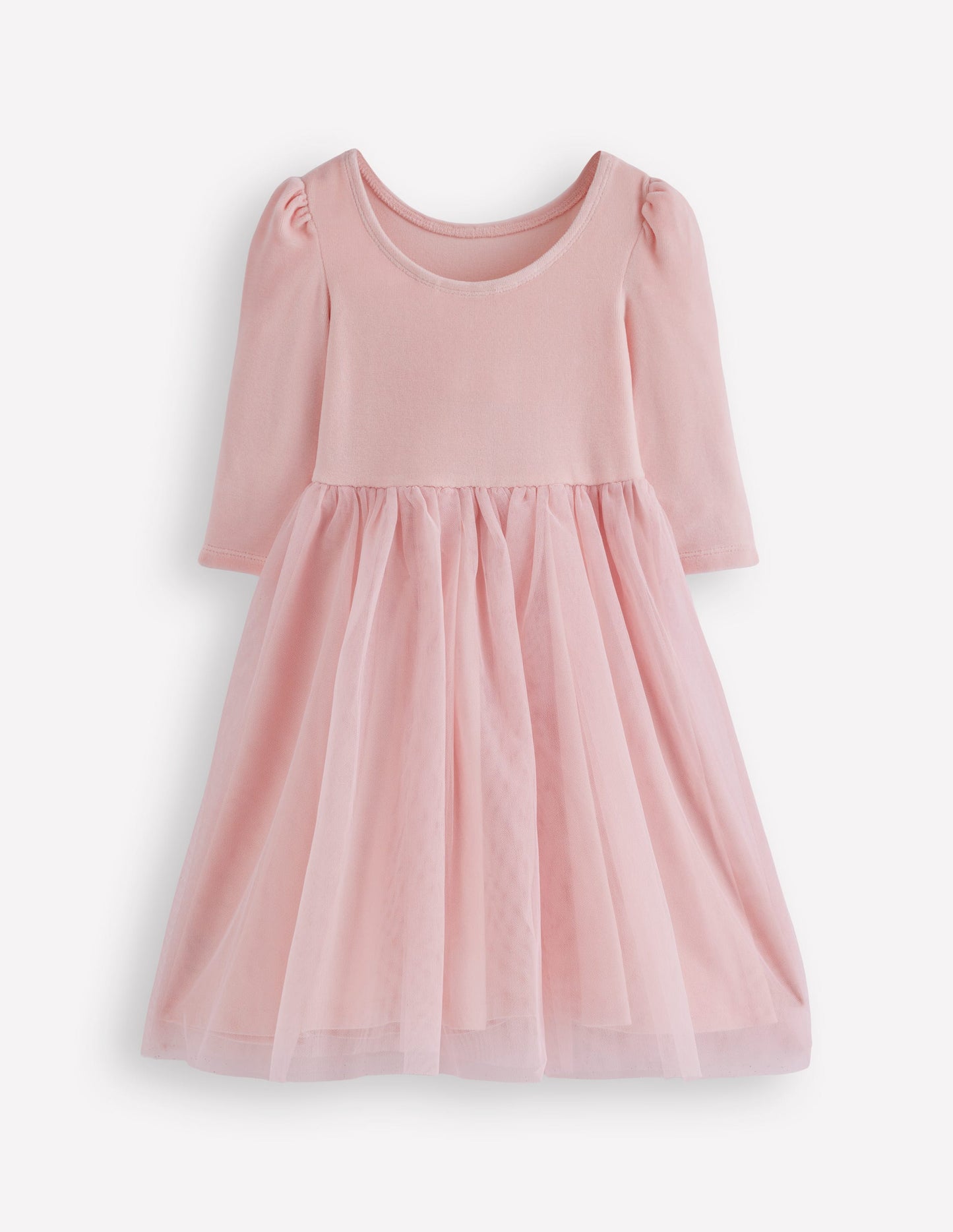 Velour Tulle Appliqué Dress-Chalk Pink Poodles