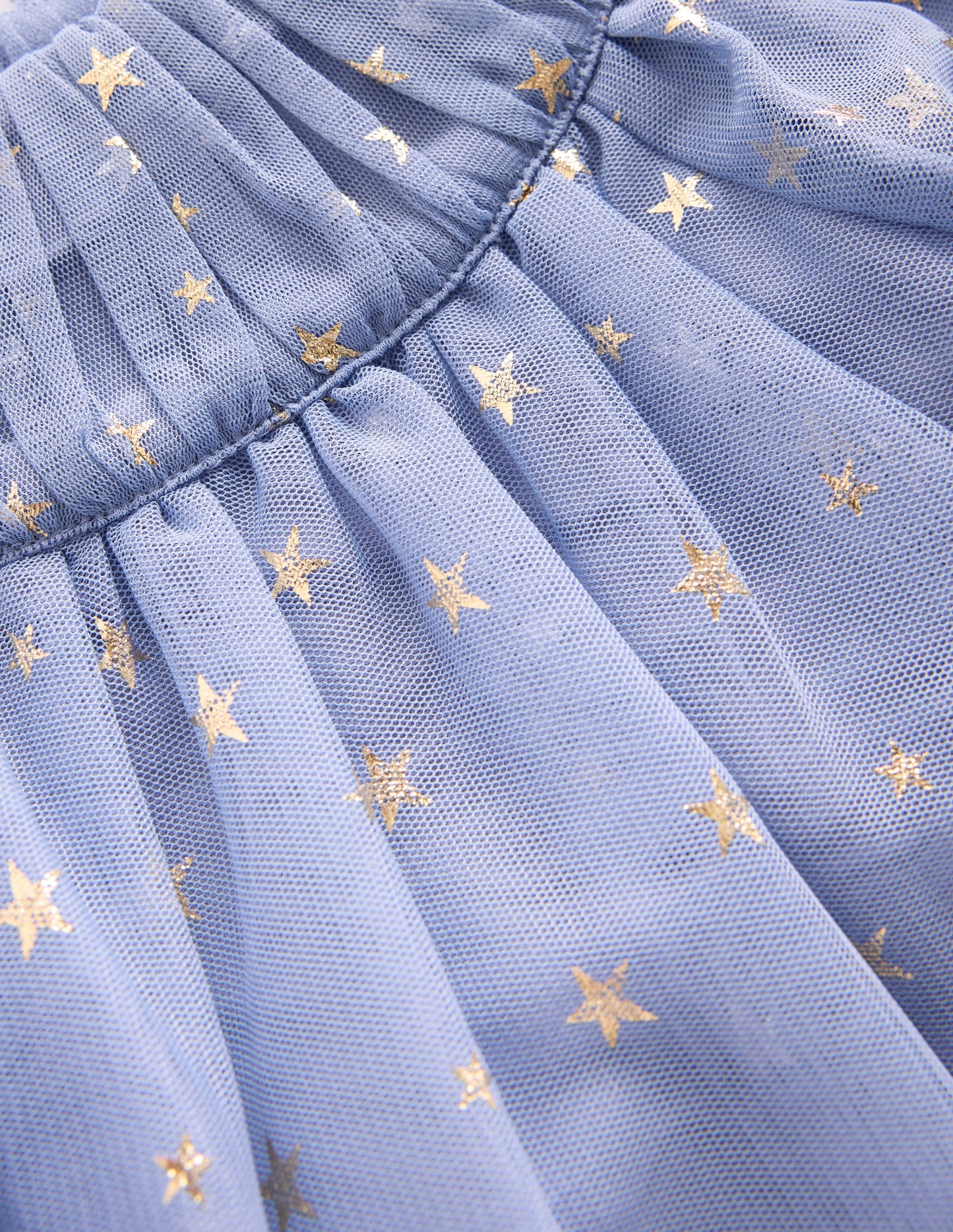Robe à volants en tulle-Bleu tempête