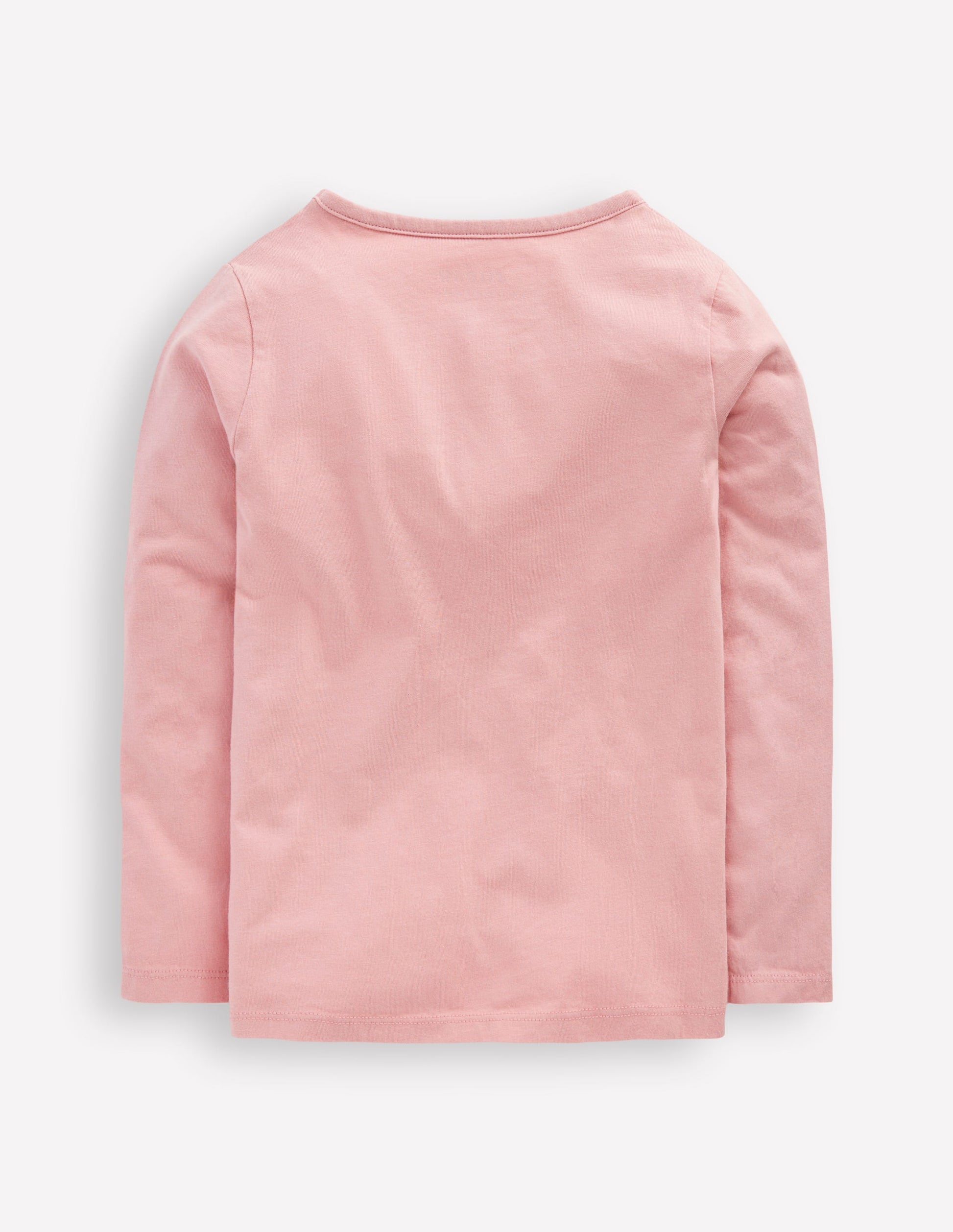Long Sleeve Appliqué T-shirt-Vintage Pink Weather Fox-2