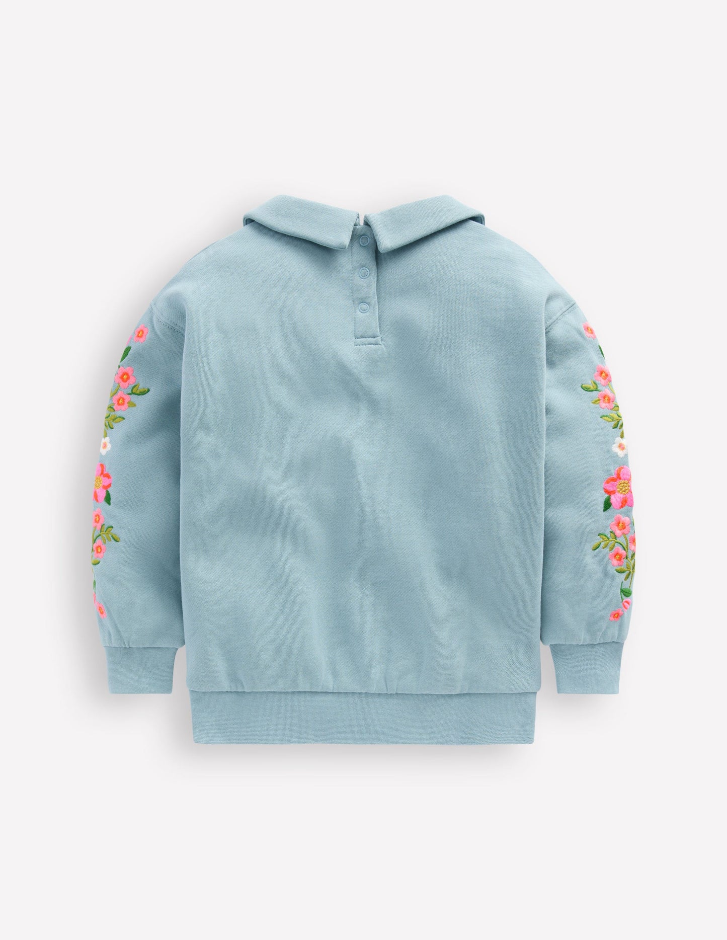 Besticktes Sweatshirt-Gletscherblau Stickerei
