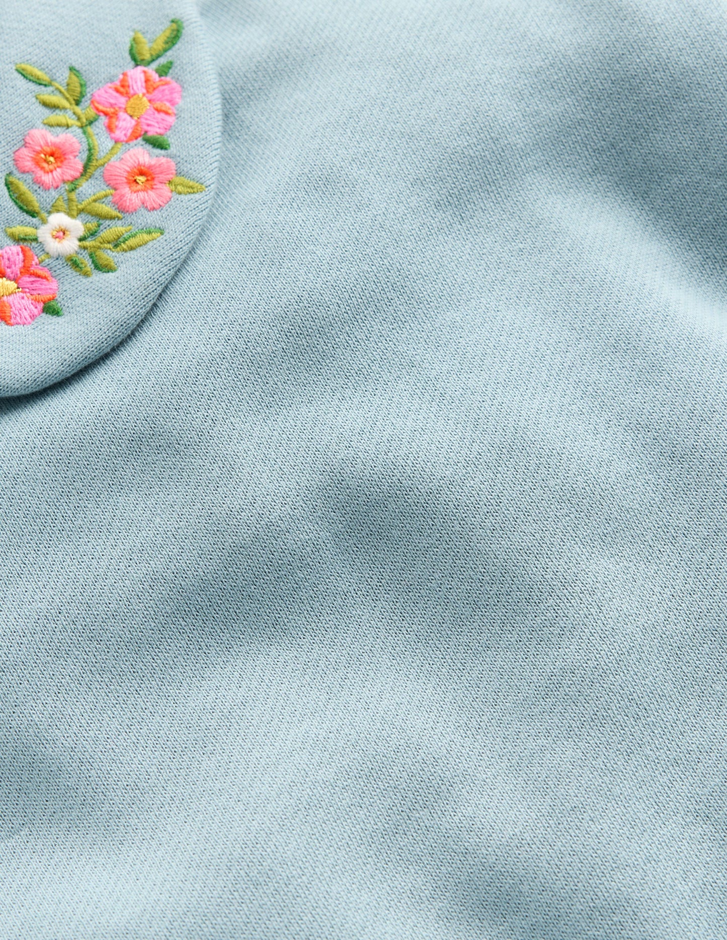Besticktes Sweatshirt-Gletscherblau Stickerei