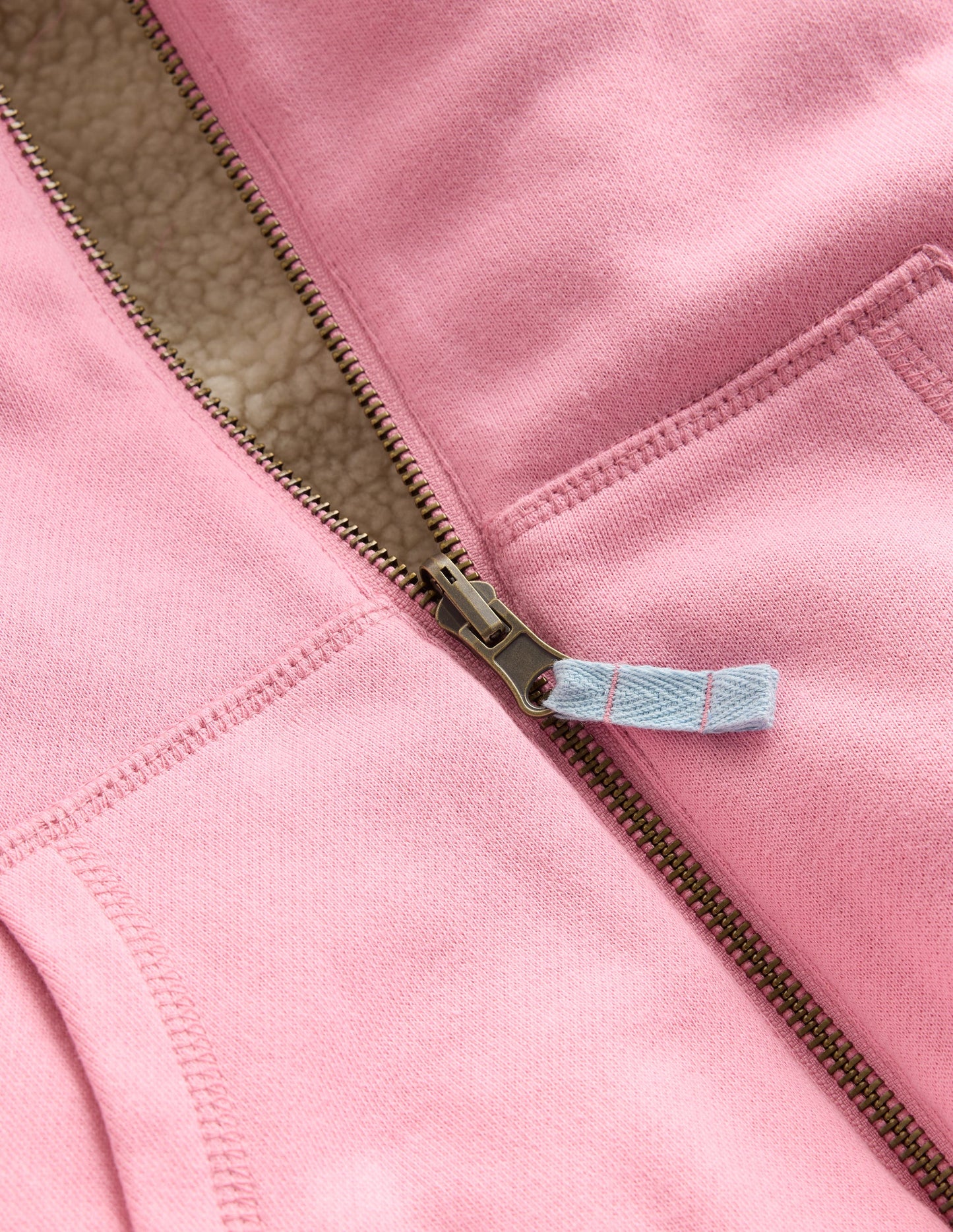 Sweat à capuche réversible en borg-Mauve vintage/bleu martin-pêcheur