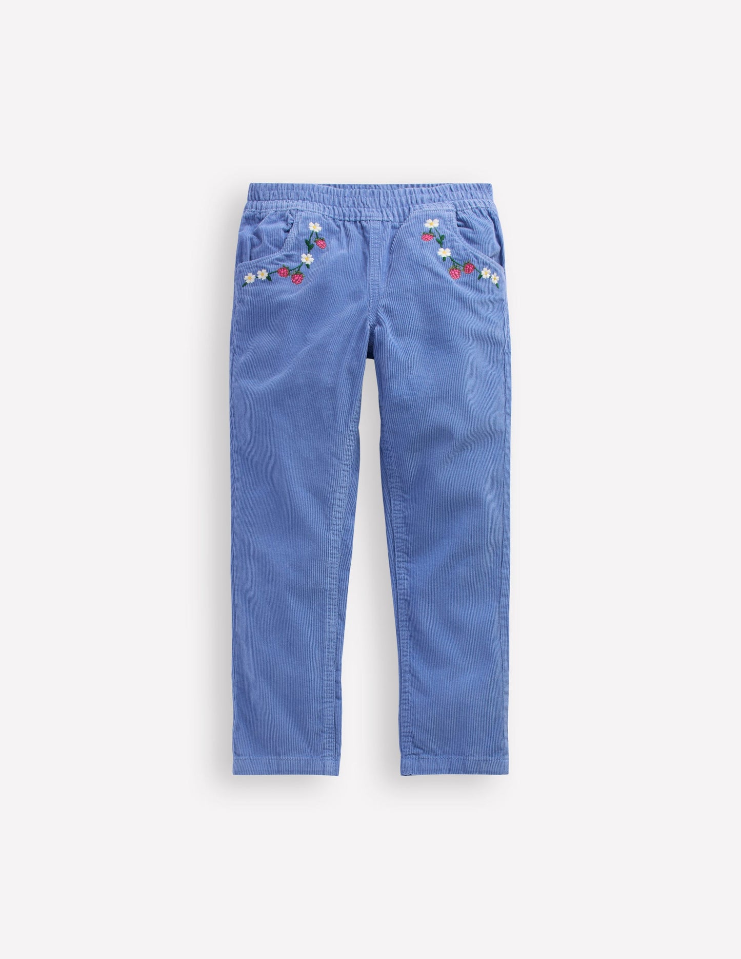 Pantalon à enfiler en velours côtelé-Bleu marée