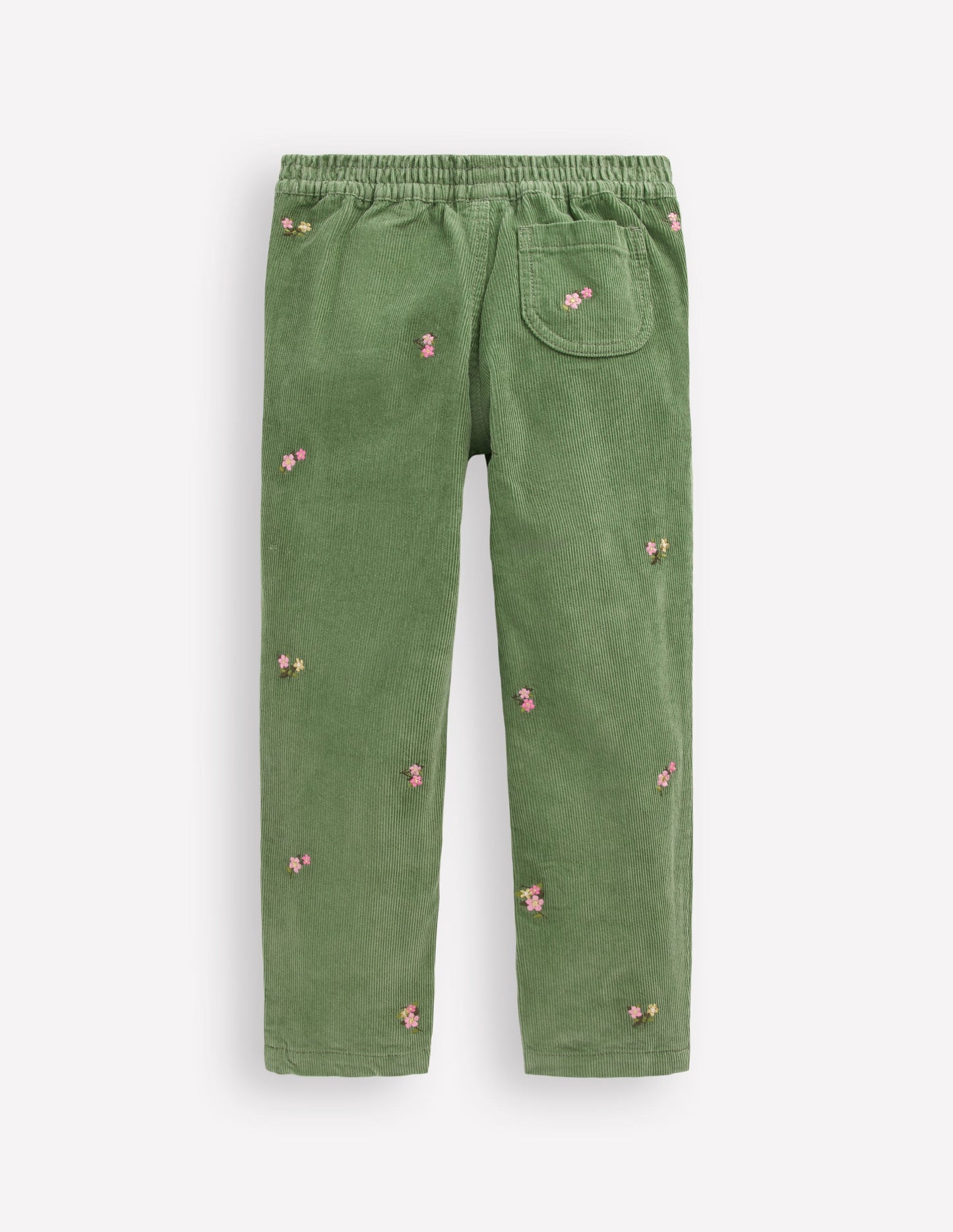 Cordhose zum Hineinschlüpfen-Brokkoligrün Stickerei