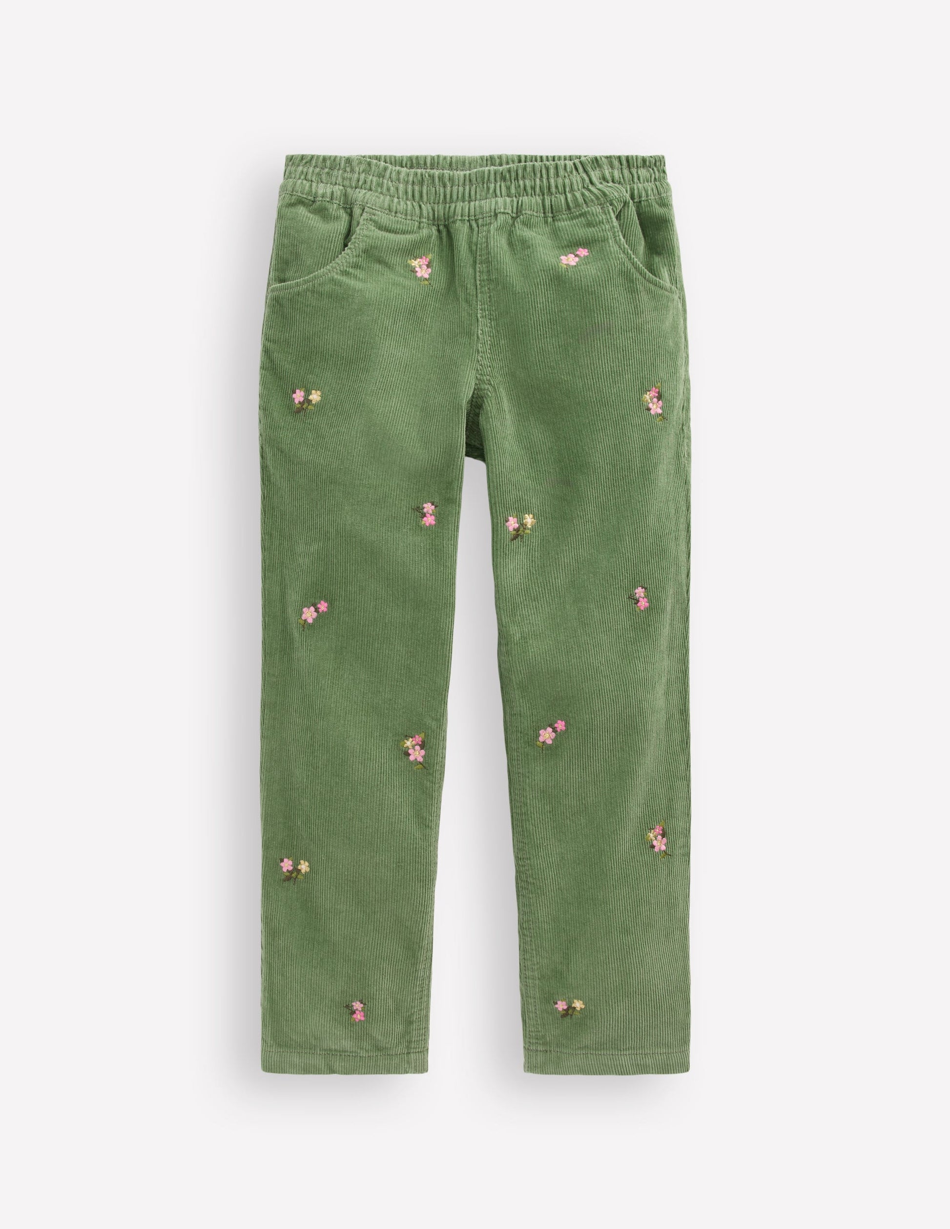 Cordhose zum Hineinschlüpfen-Brokkoligrün Stickerei-1
