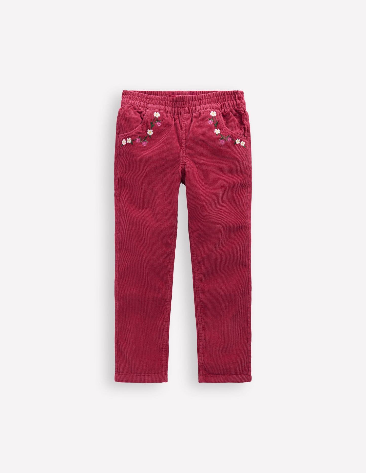 Pantalon à enfiler en velours côtelé-Bourgeon rouge