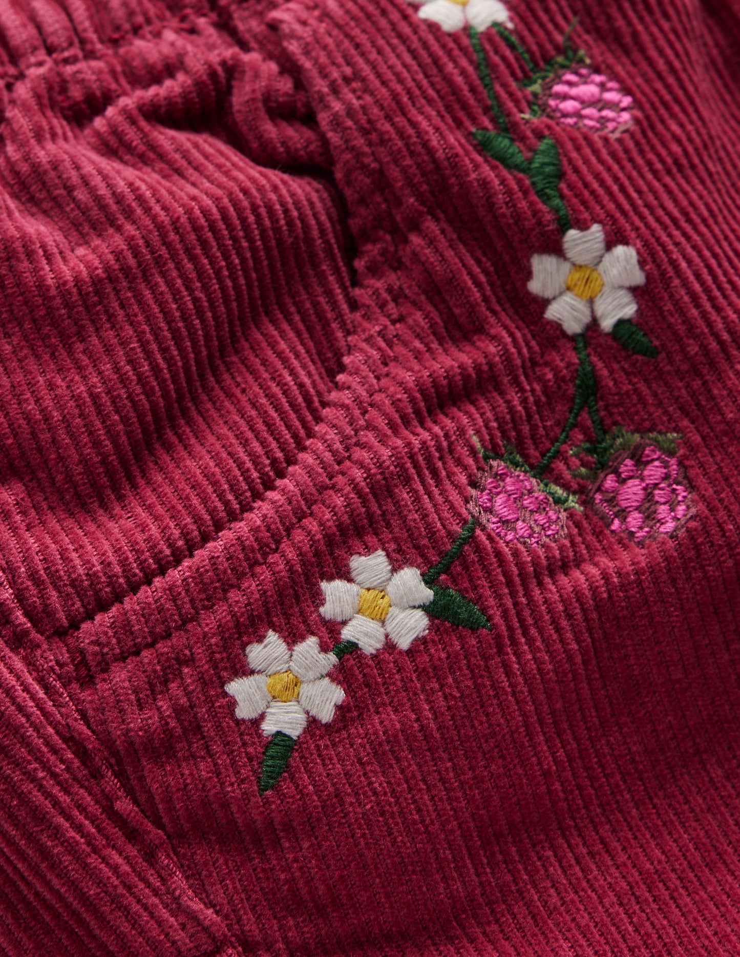 Pantalon à enfiler en velours côtelé-Bourgeon rouge