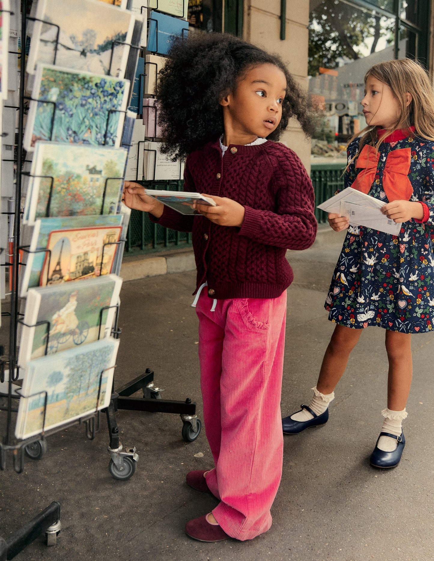 Locker geschnittene Cordhose-Himbeerrosa