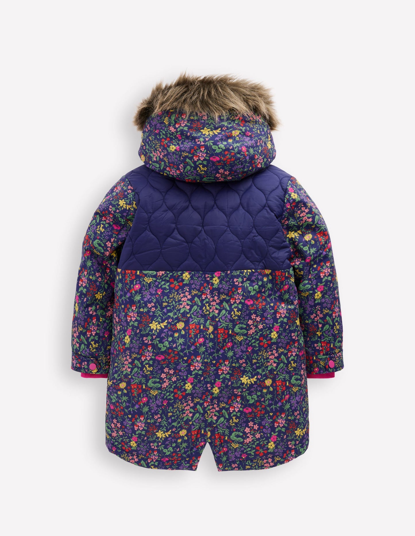 Joni Gesteppter Parka-Blau Blumenwiese