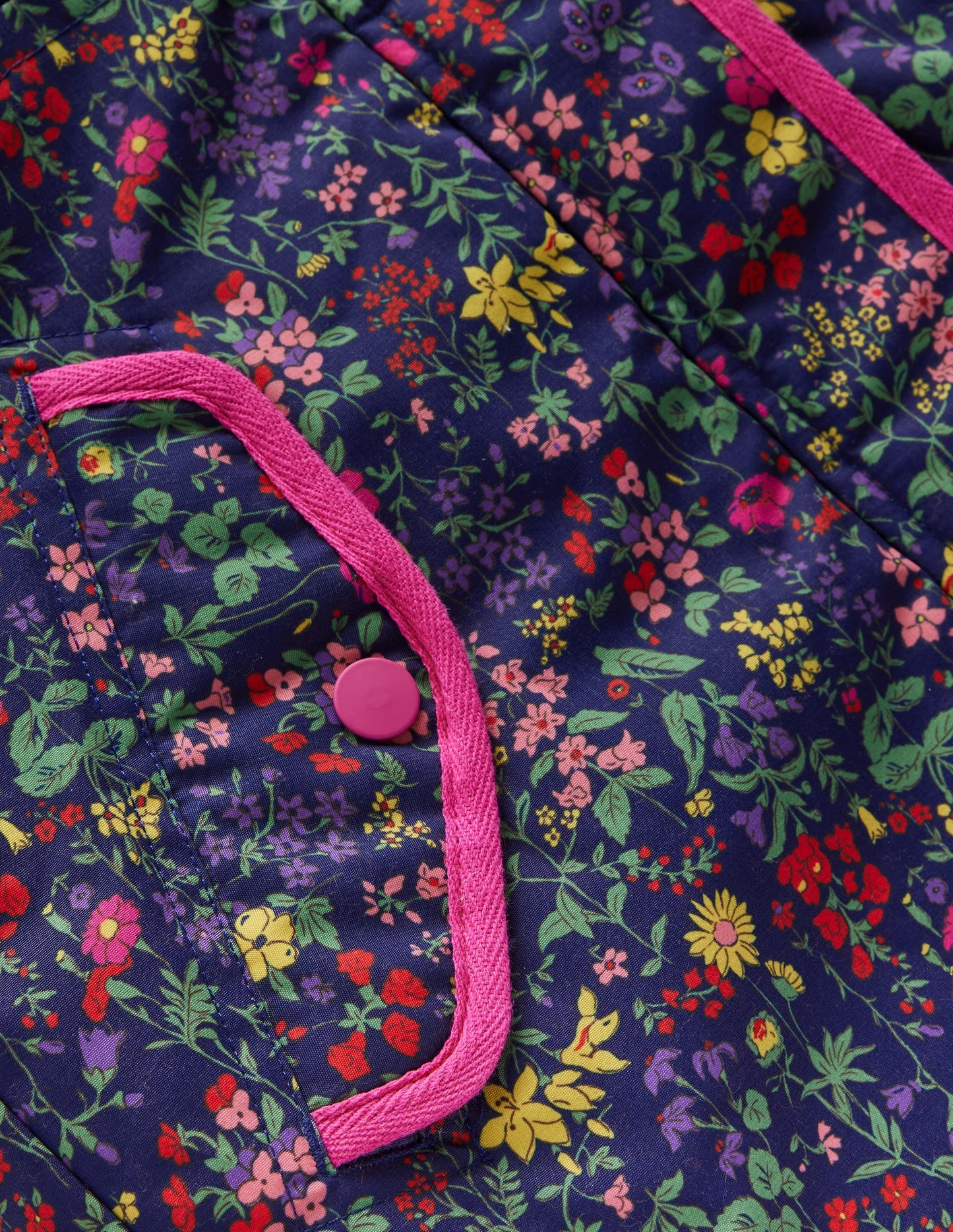 Joni Gesteppter Parka-Blau Blumenwiese