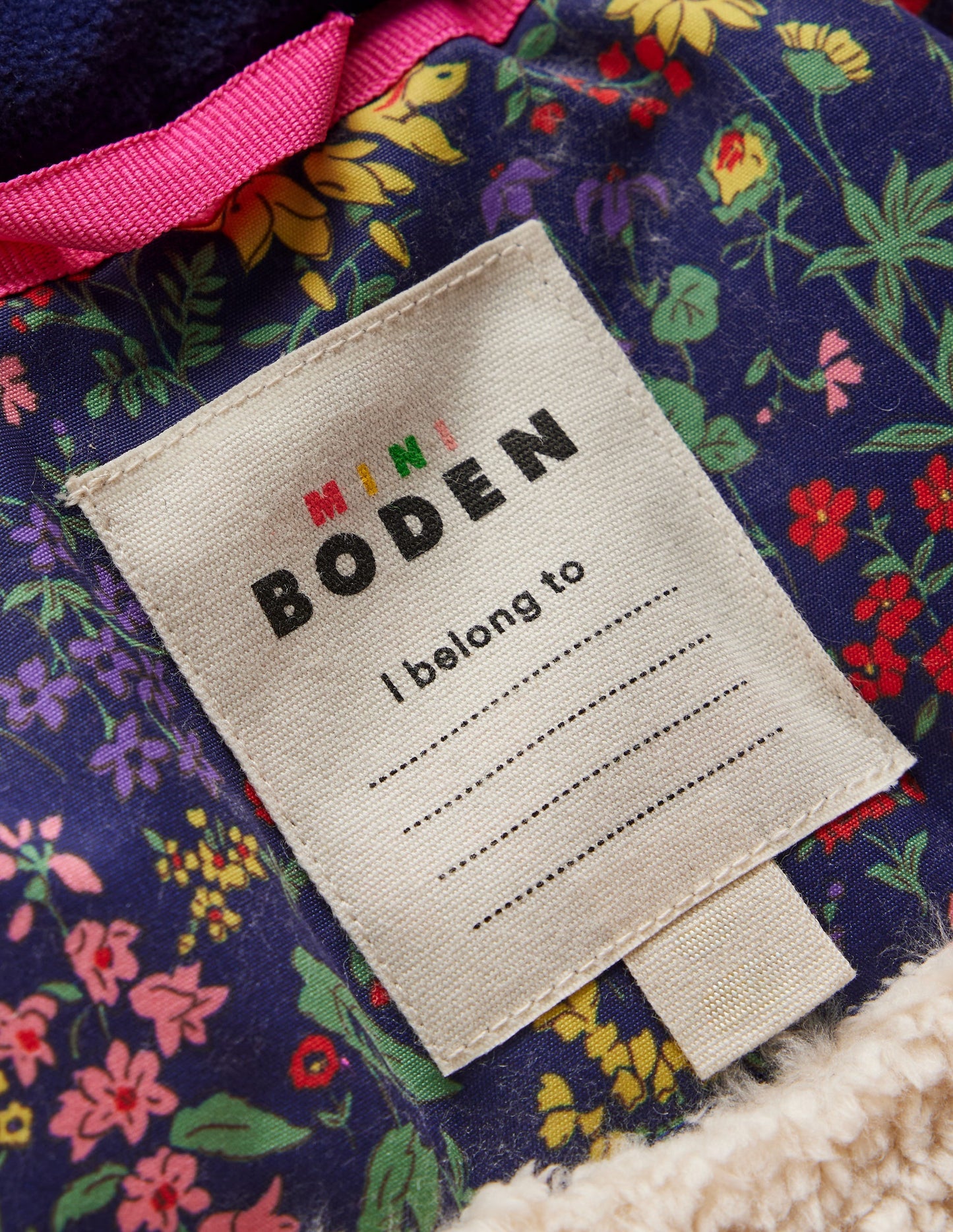 Joni Gesteppter Parka-Blau Blumenwiese