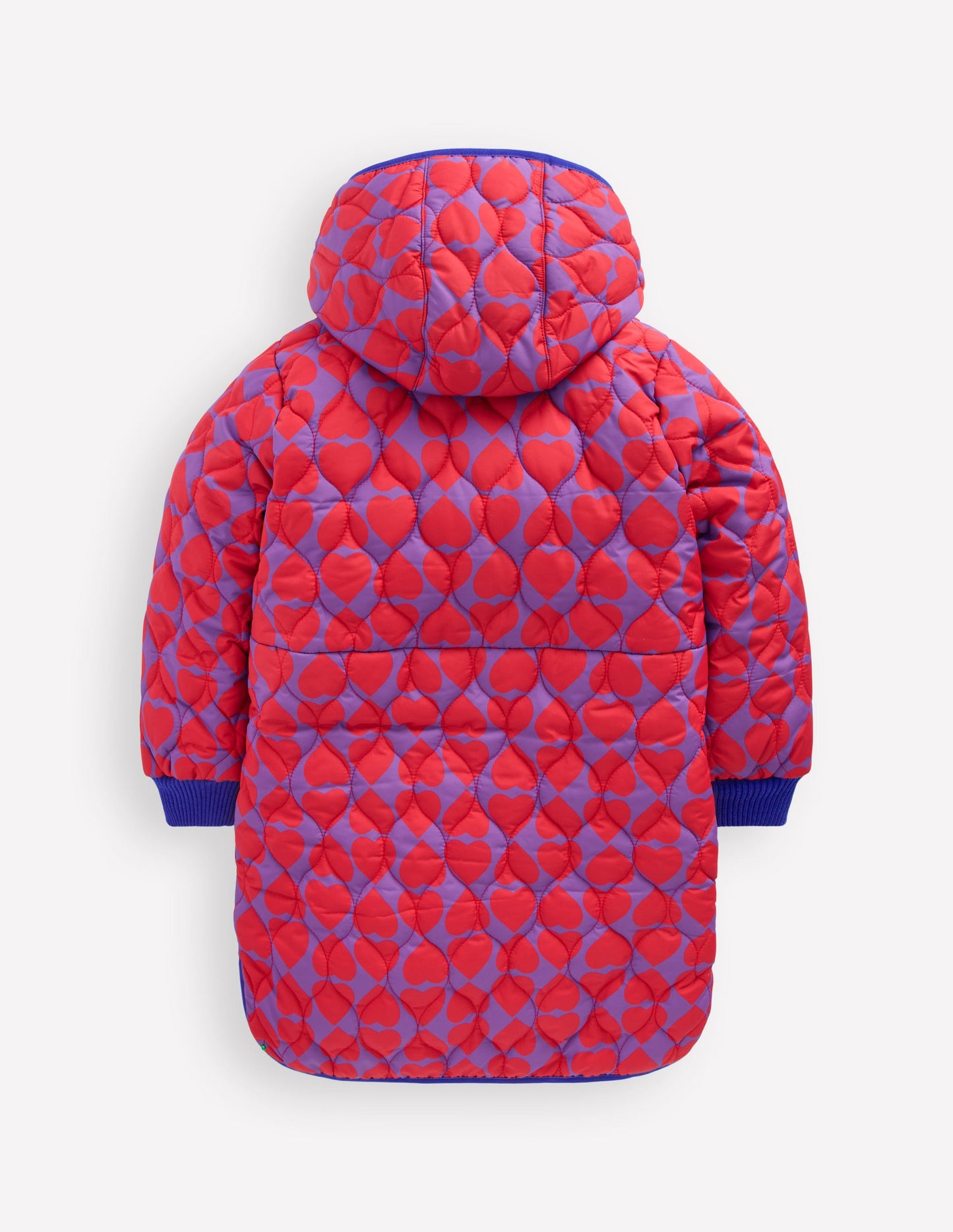 Kuscheliger, langer Mantel-Violett Herzdruck