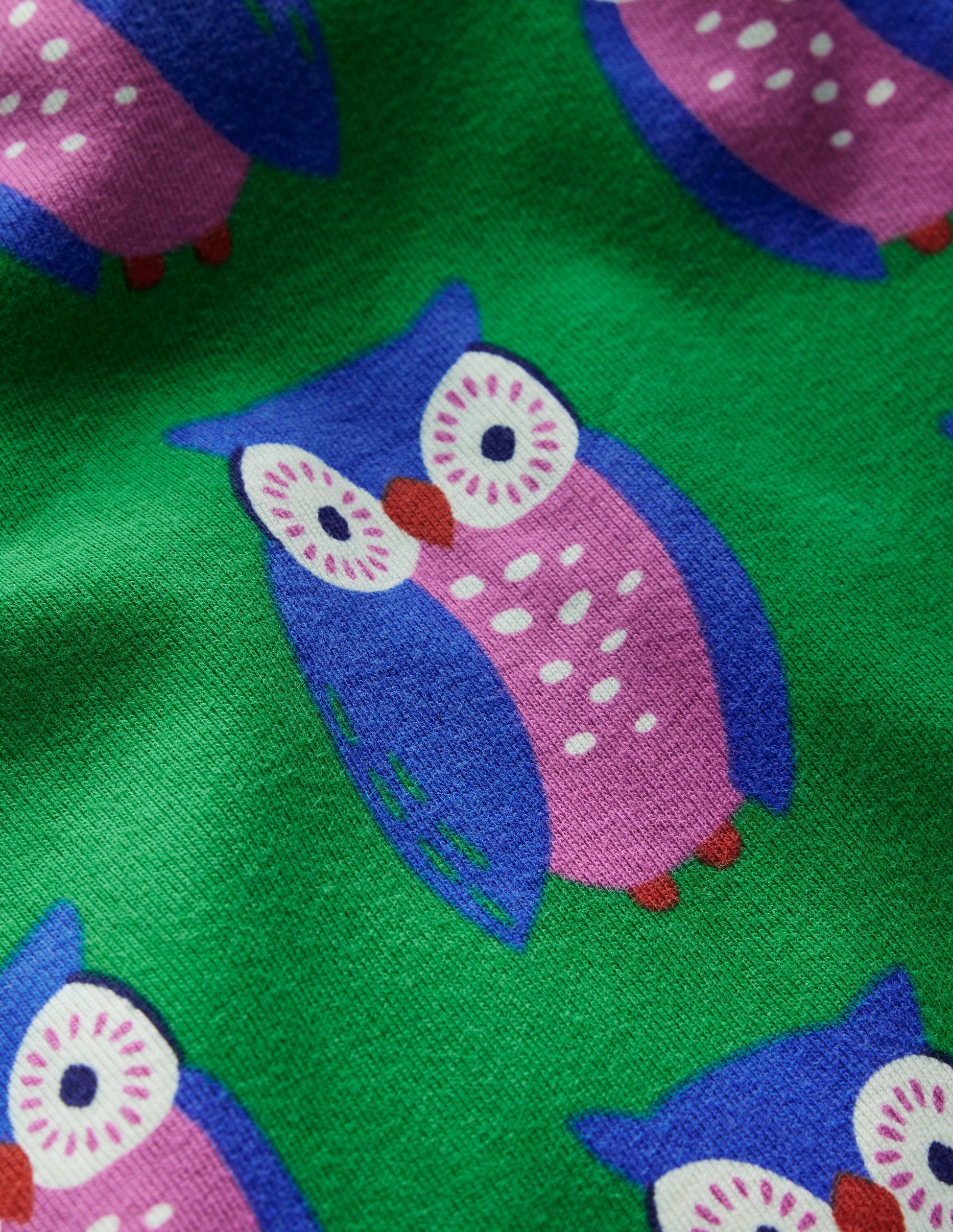Pyjama phosphorescent douillet-Motif Geo Owls vert tambourin-3