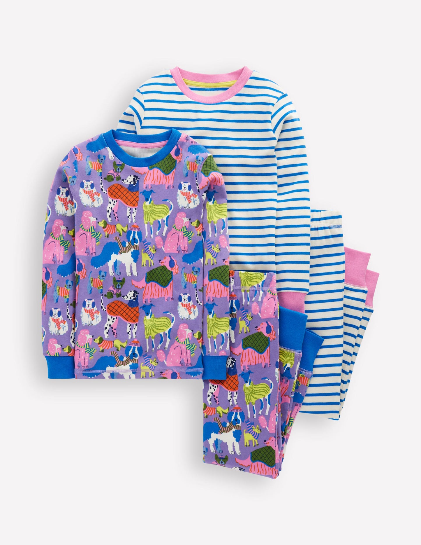 2 pyjamas douillets-Animaux cosy bleu panorama