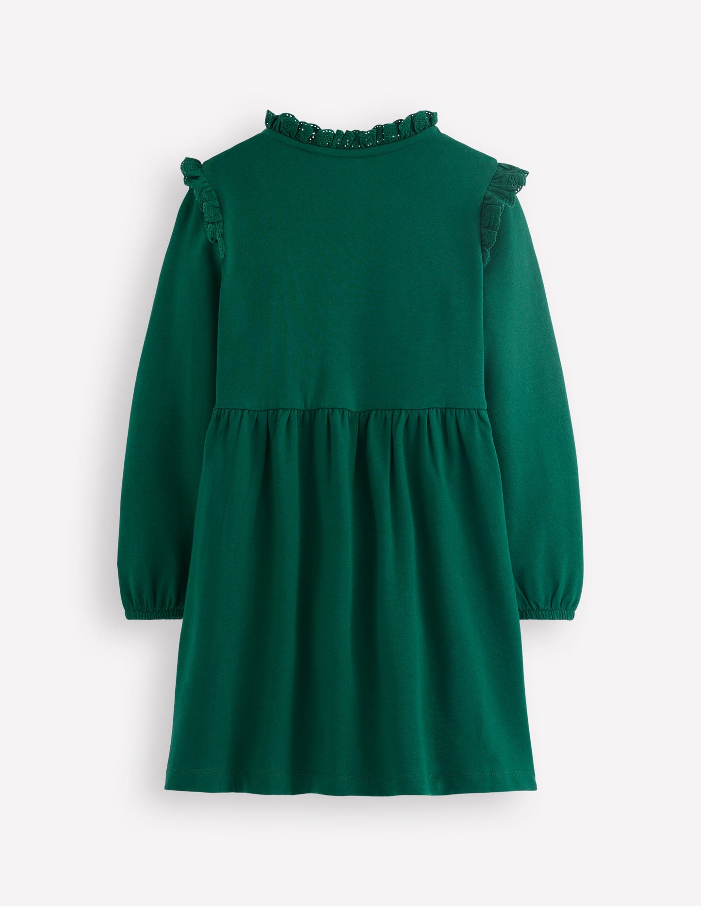 Robe-sweat à détails en dentelle-Émeraude nocturne