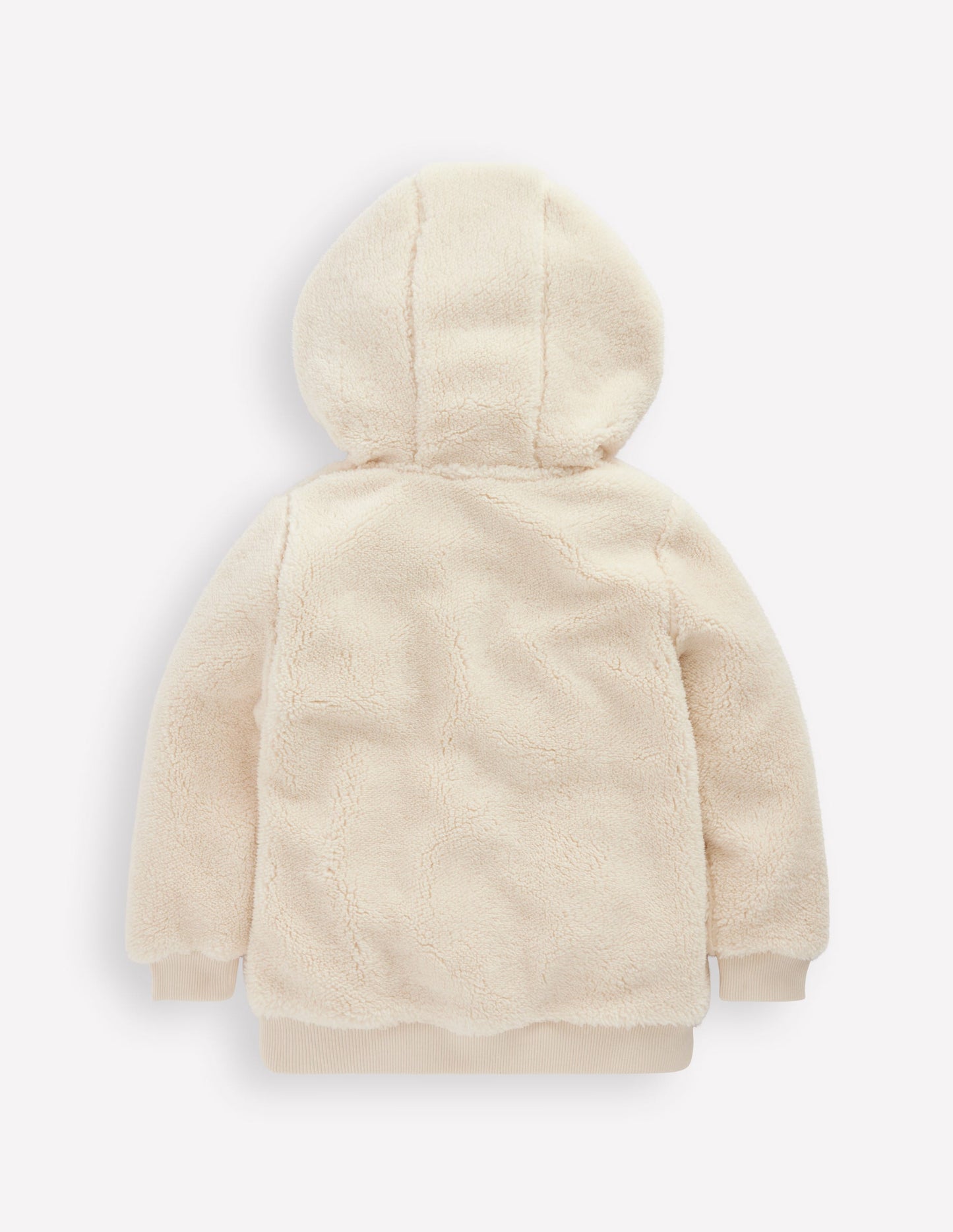 Fleece-Kapuzenpullover-Beige