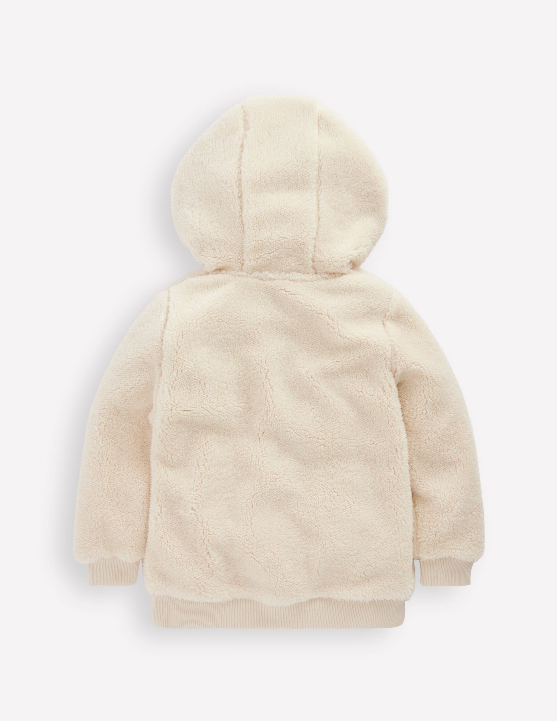 Gemütlicher Fleece-Kapuzenpullover mit Halbreißverschluss-Beige-2
