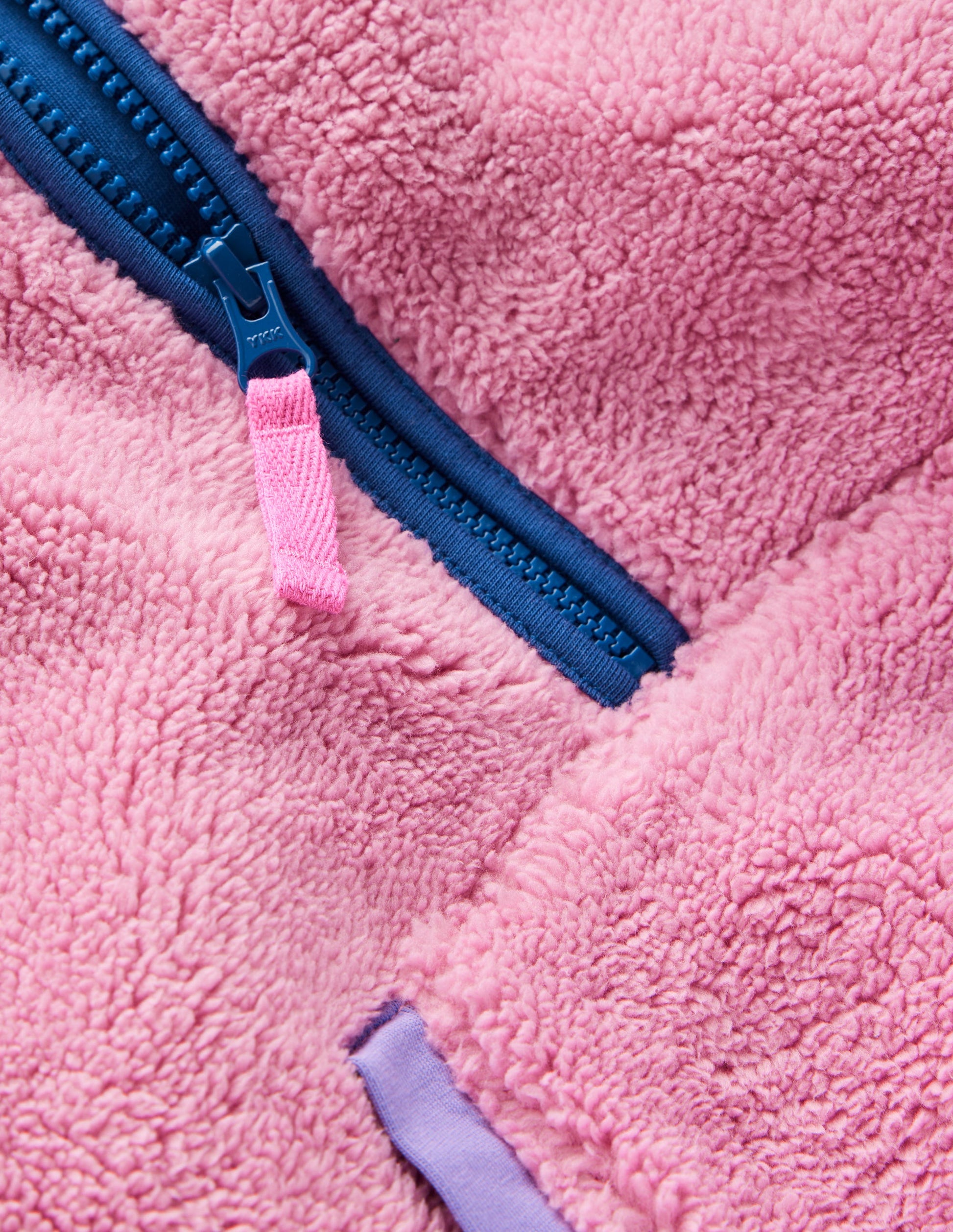 Gemütlicher Fleece-Kapuzenpullover mit Halbreißverschluss-Rosa Schleier-3
